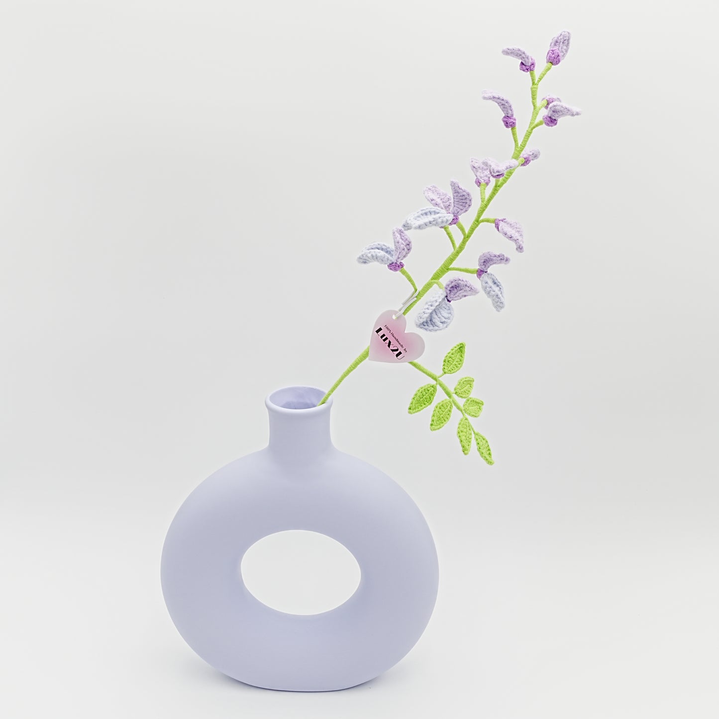 Crochet Flower, Wisteria, 100% Handmade, Hand-Knitted with 100% Cotton(Without Vase)