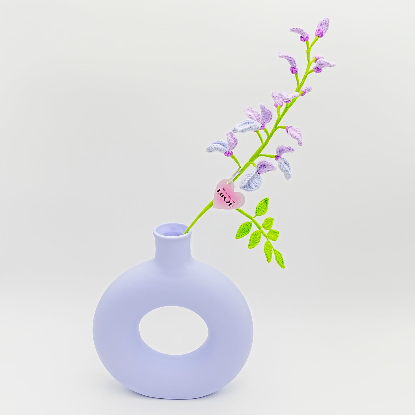 Crochet Flower, Wisteria, 100% Handmade, Hand-Knitted with 100% Cotton(Without Vase)