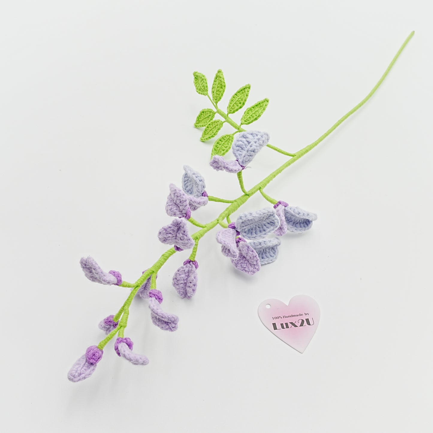Crochet Flower, Wisteria, 100% Handmade, Hand-Knitted with 100% Cotton(Without Vase)
