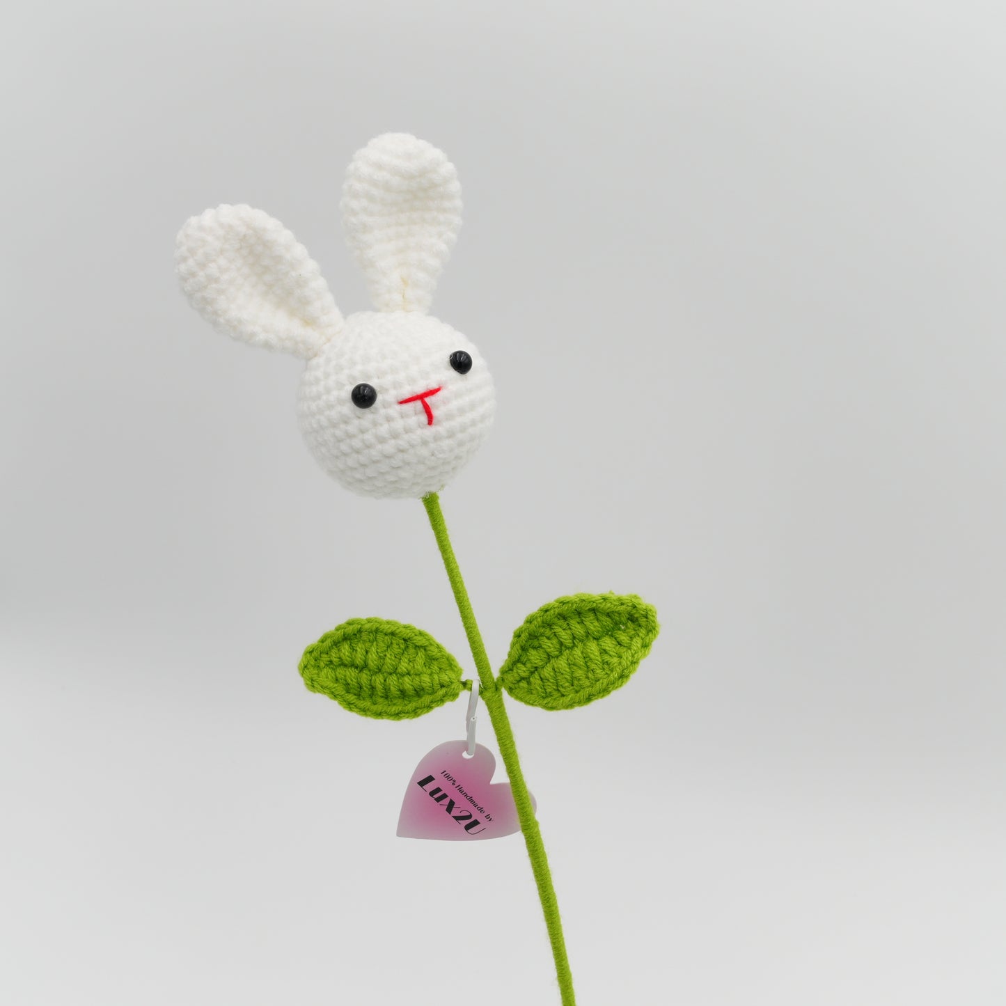 Crochet Flower,Bunny Character Head,100% Handmade, Hand-Knitted with 100% Cotton