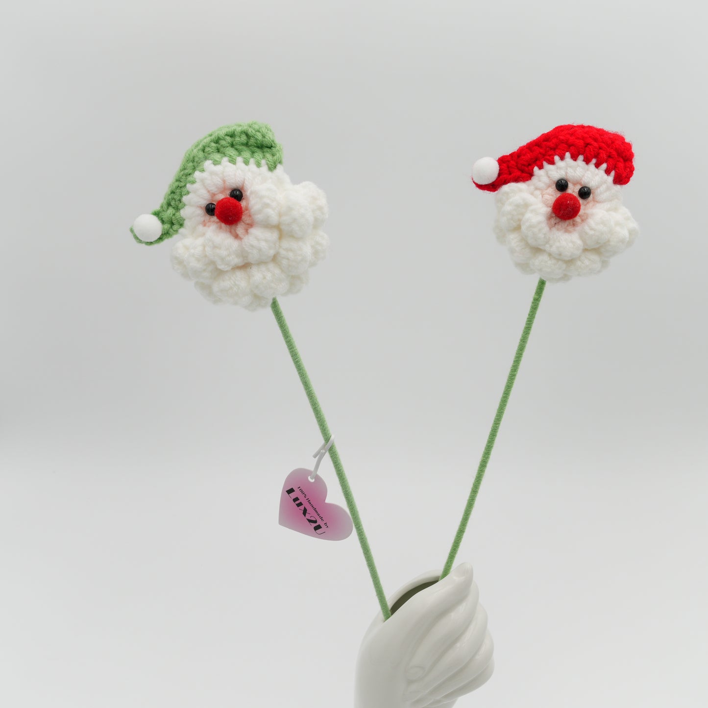 Crochet Flower,Santa Character Head,100% Handmade, Hand-Knitted with 100% Cotton