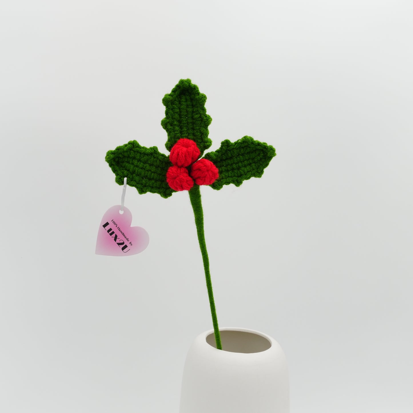 Crochet Flower, Christmas Red Bean, 100% Handmade, Hand-Knitted with 100% Cotton