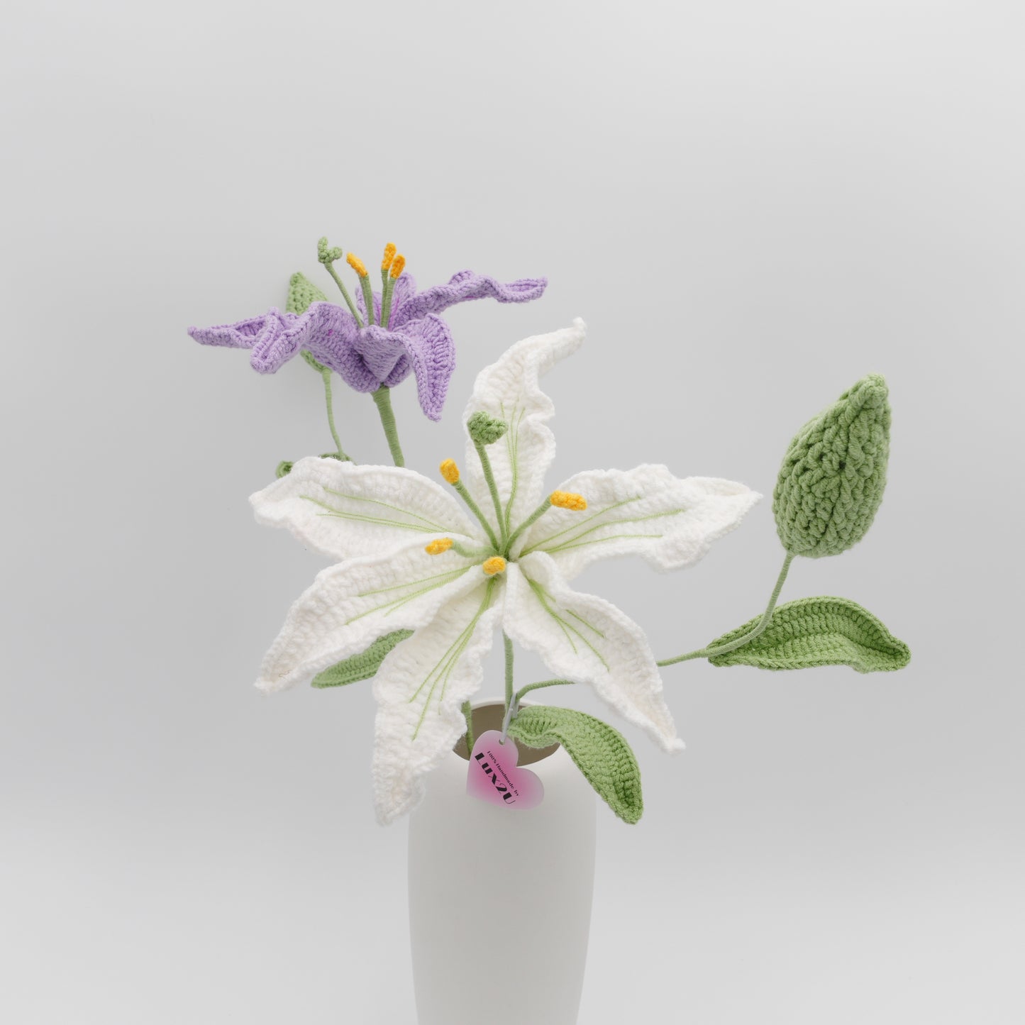 Crochet Flower, Perfume Lily(with Bud), 100% Handmade, Hand-Knitted with 100% Cotton