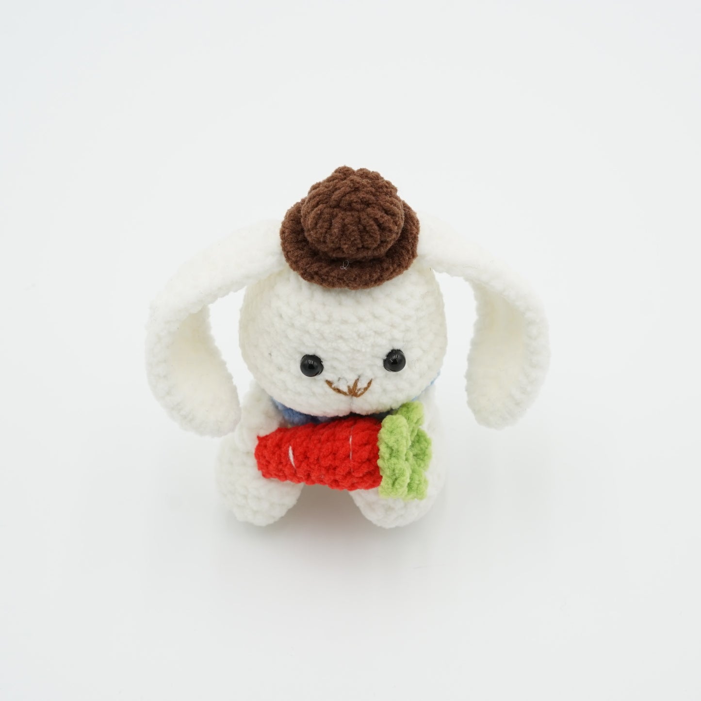 Handmade Crochet Bunny with Carrot, Hand-Knitted with Cotton Yarn