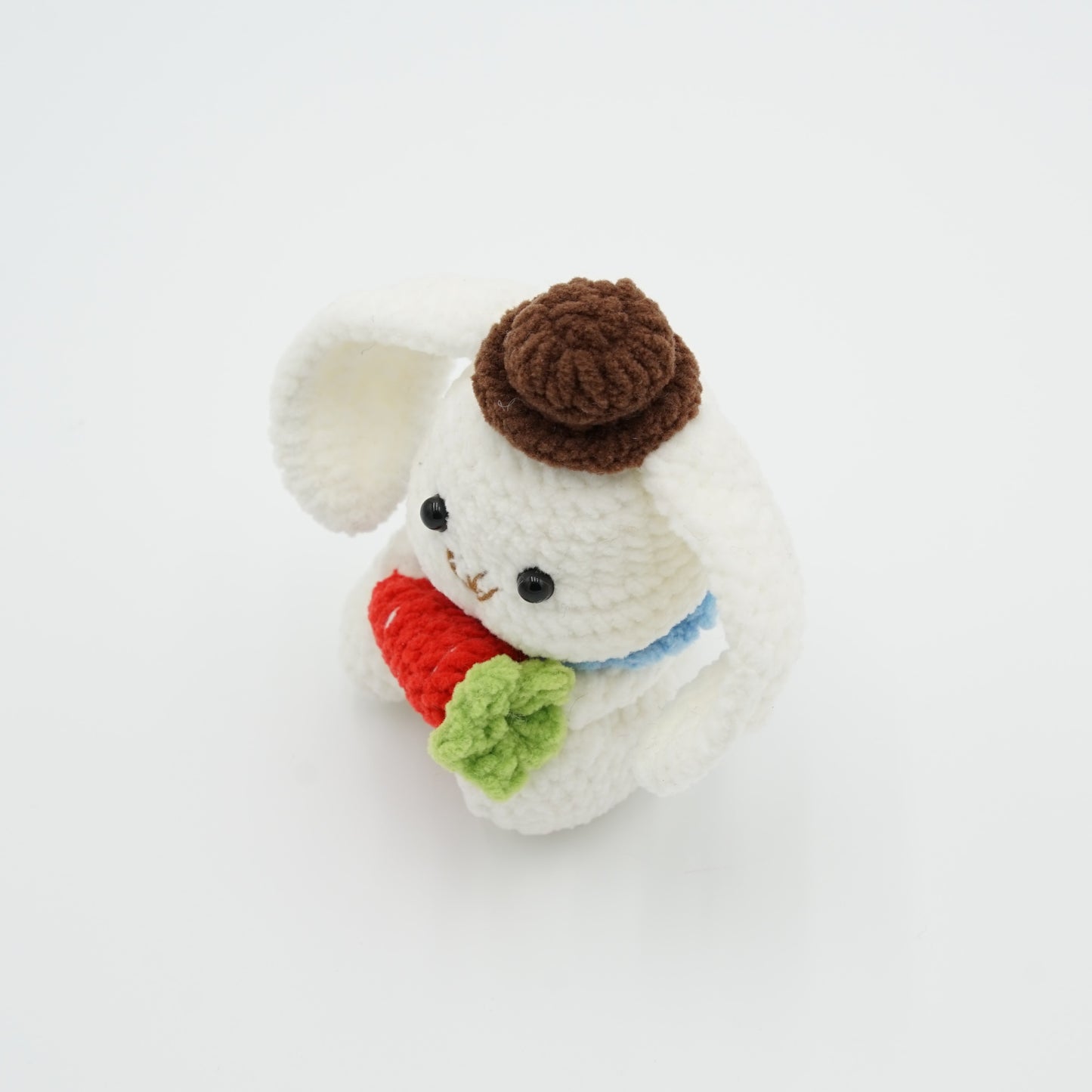 Handmade Crochet Bunny with Carrot, Hand-Knitted with Cotton Yarn