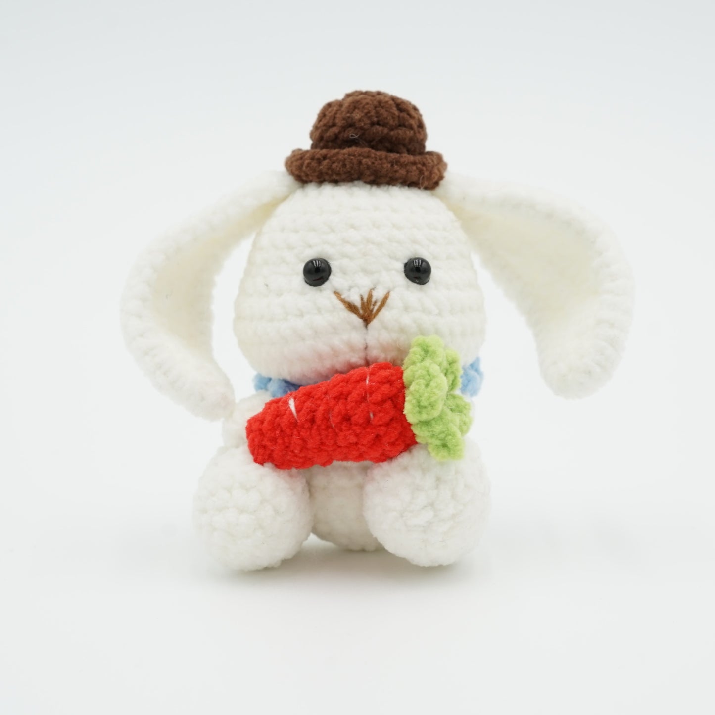 Handmade Crochet Bunny with Carrot, Hand-Knitted with Cotton Yarn