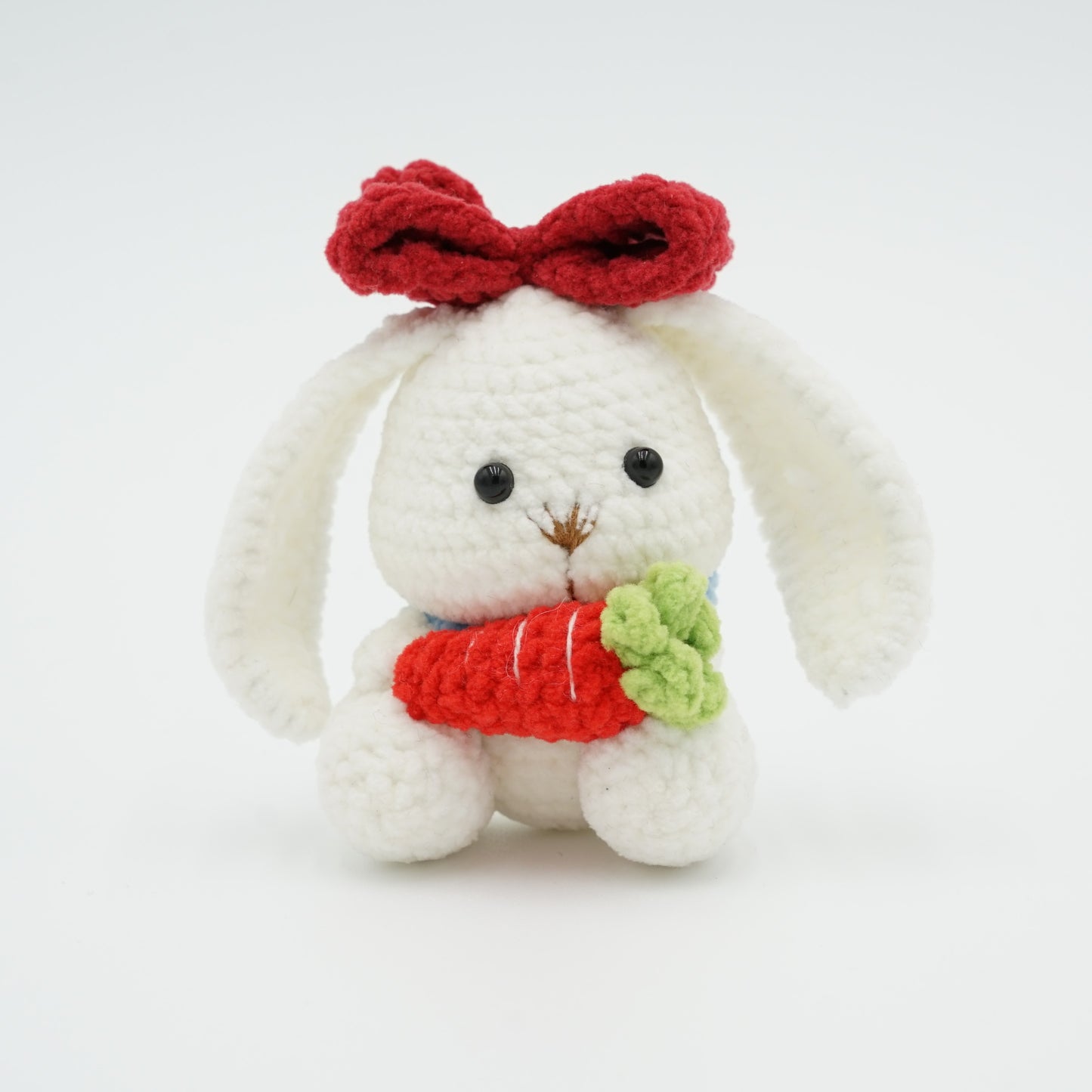 Handmade Crochet Bunny with Carrot, Hand-Knitted with Cotton Yarn