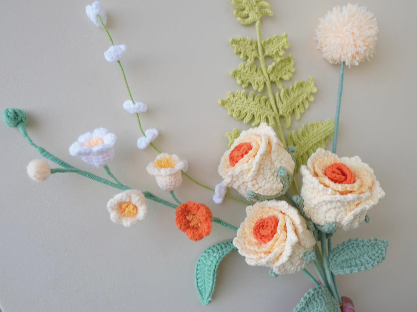 Crochet Flower Bouquet, 100% Handmade | Yellow