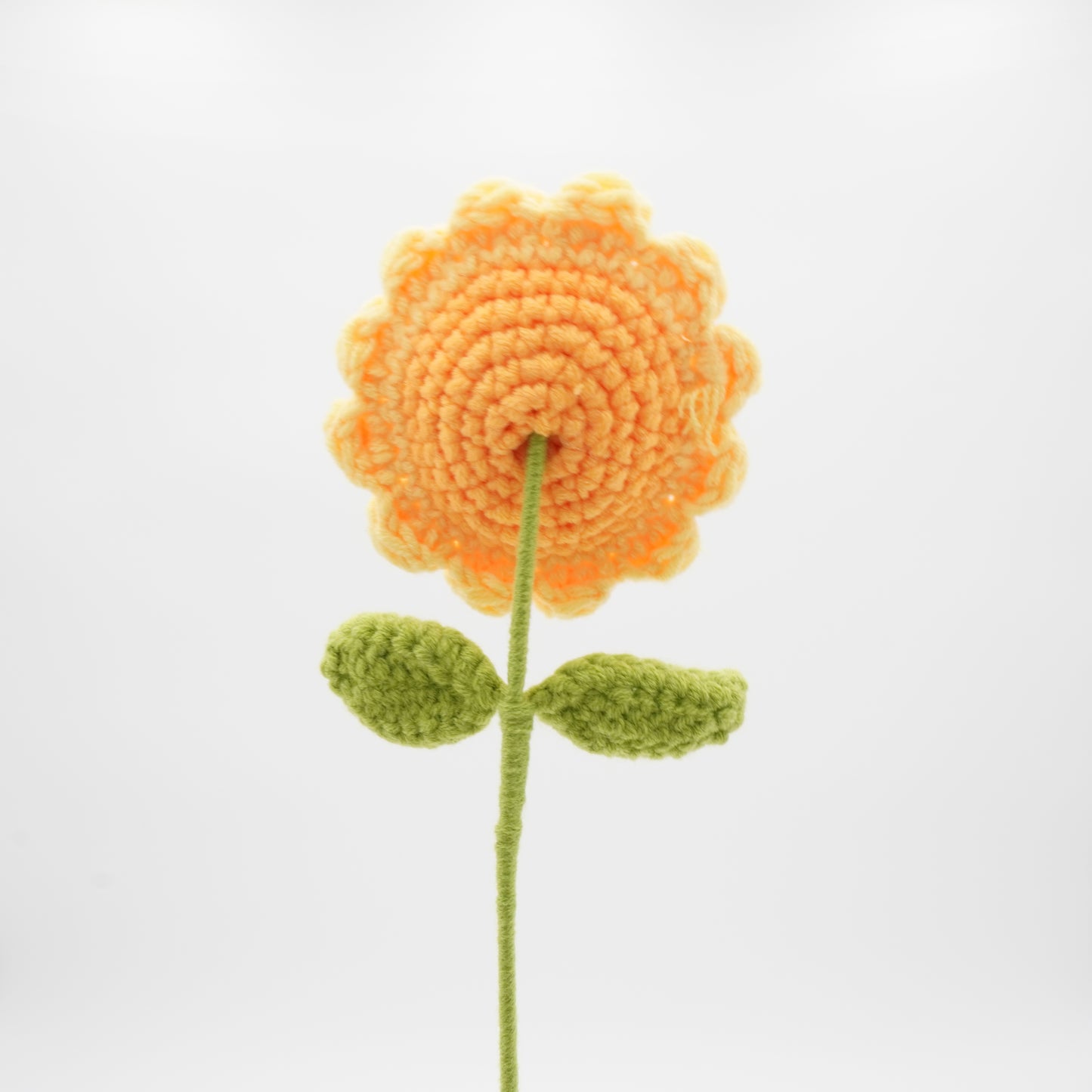 Handmade Crochet Sunflower with Smiling Face, Hand-Knitted with 100% Cotton