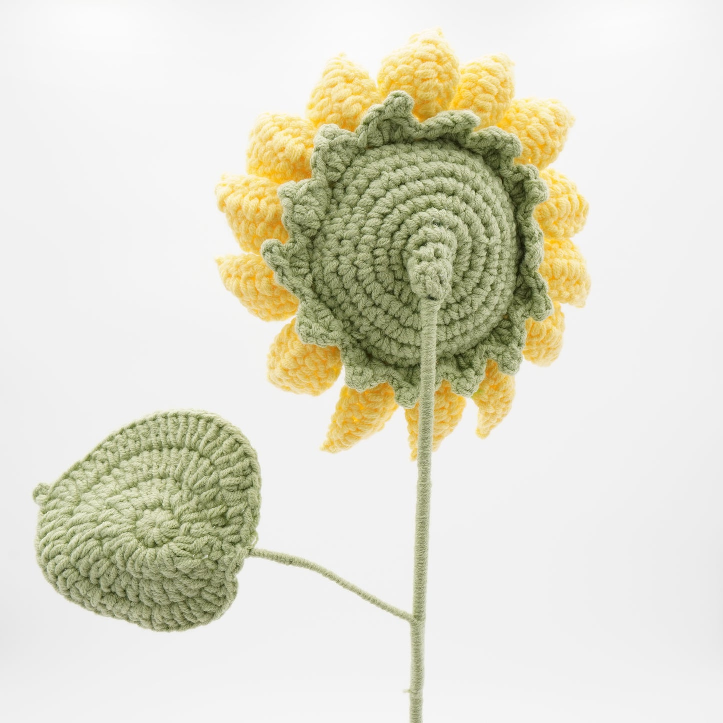 Handmade Crochet Sunflower with 1 Layer of Petals, 5.5″ Diameter, Hand-Knitted with 100% Cotton