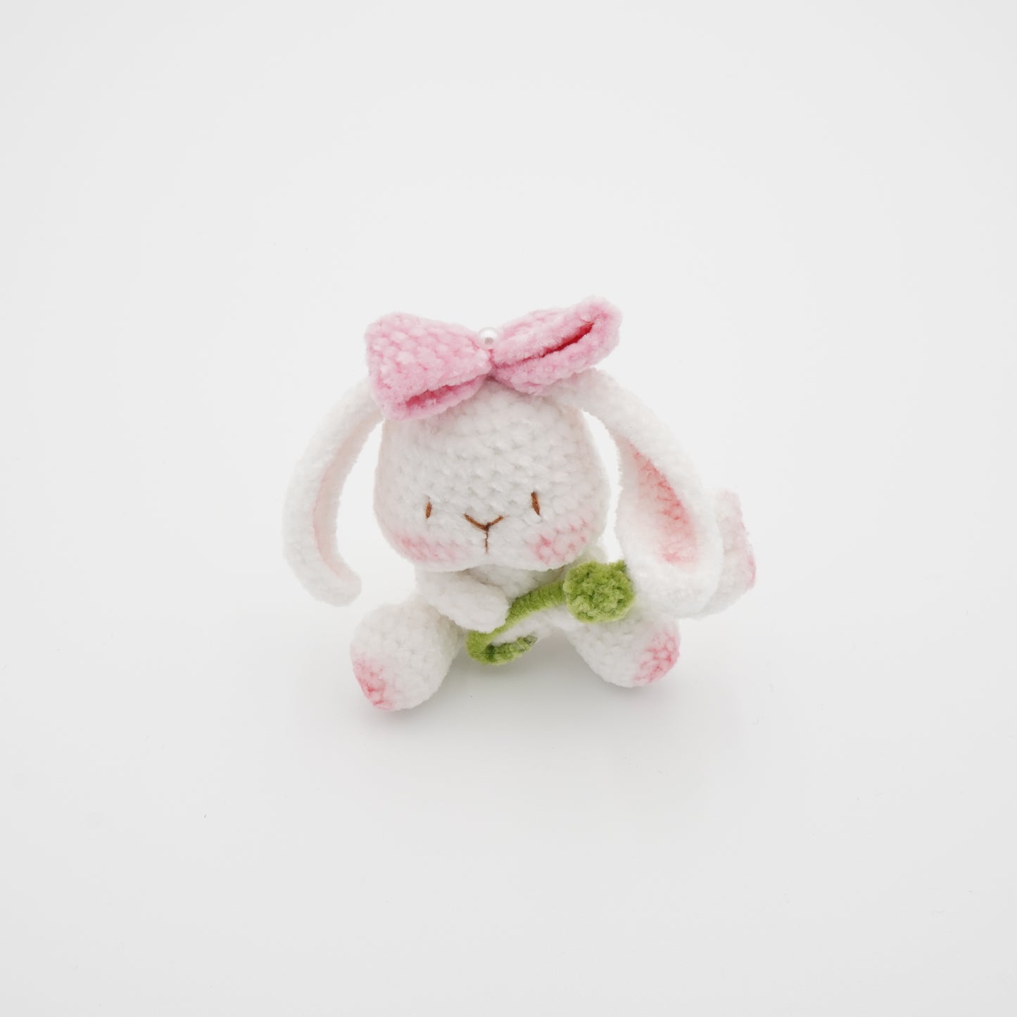 Handmade Crochet White Bunny, Hand-Knitted with Cotton Yarn