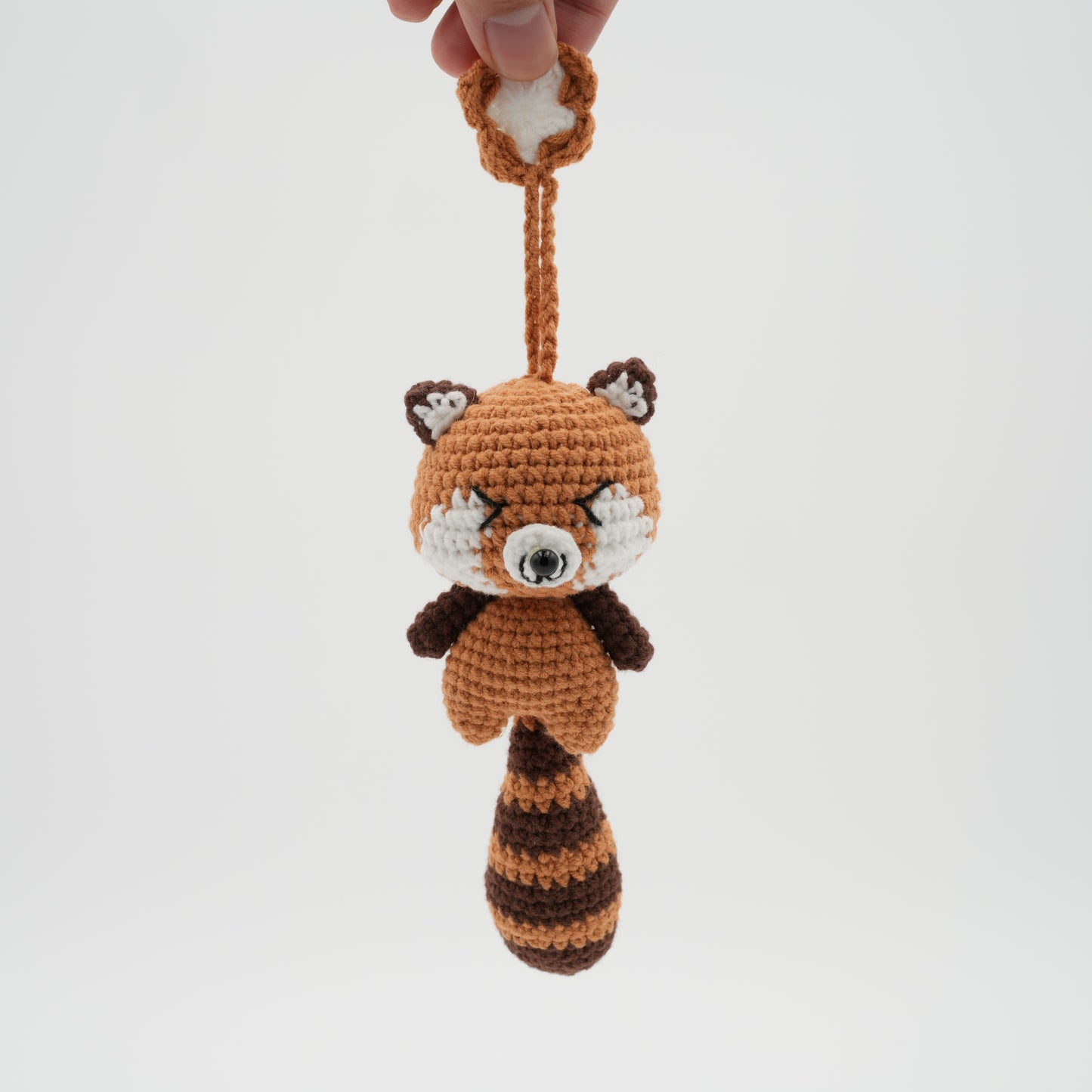 Handmade Crochet Red Panda with hanger, Hand-Knitted with Cotton Yarn