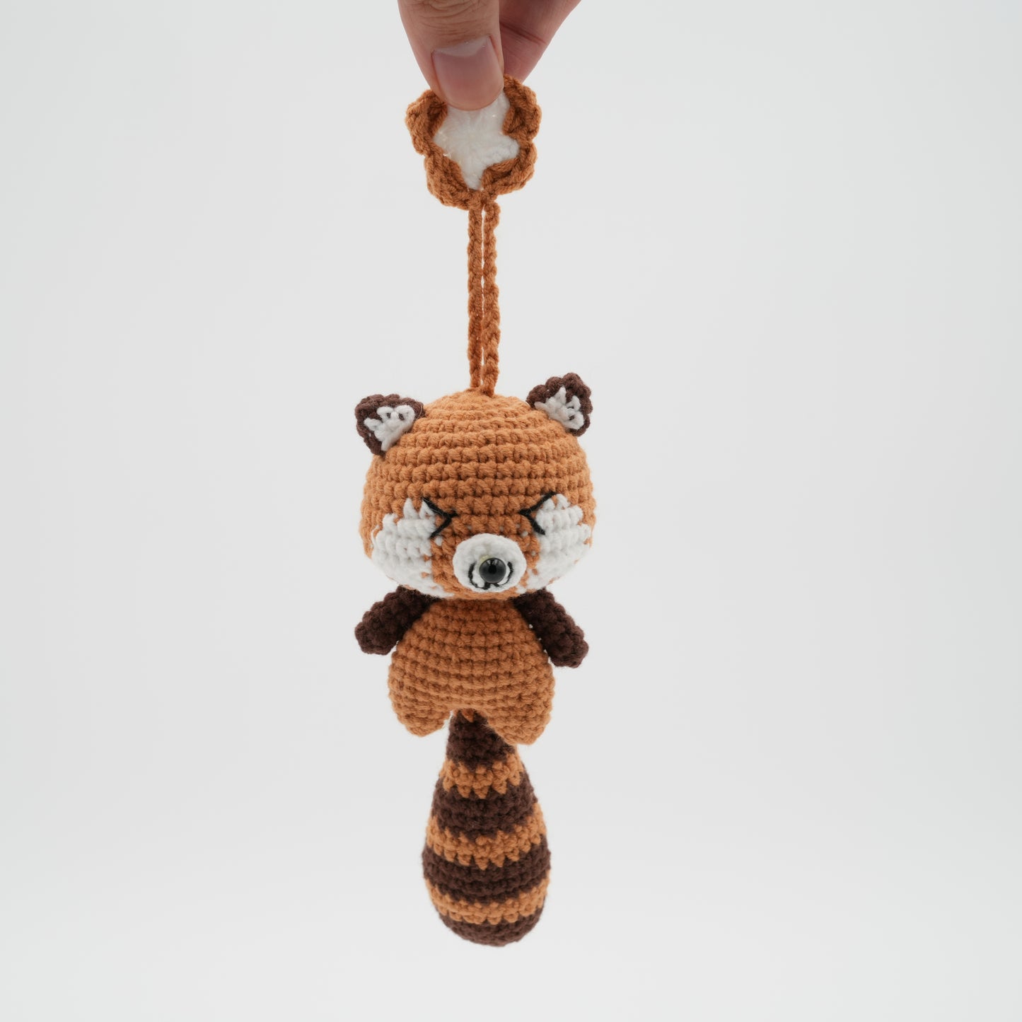 Handmade Crochet Red Panda with hanger, Hand-Knitted with Cotton Yarn