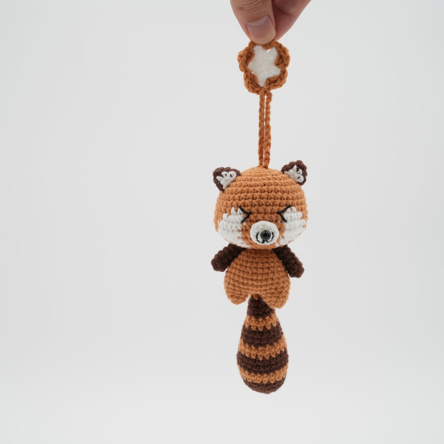 Handmade Crochet Red Panda with hanger, Hand-Knitted with Cotton Yarn