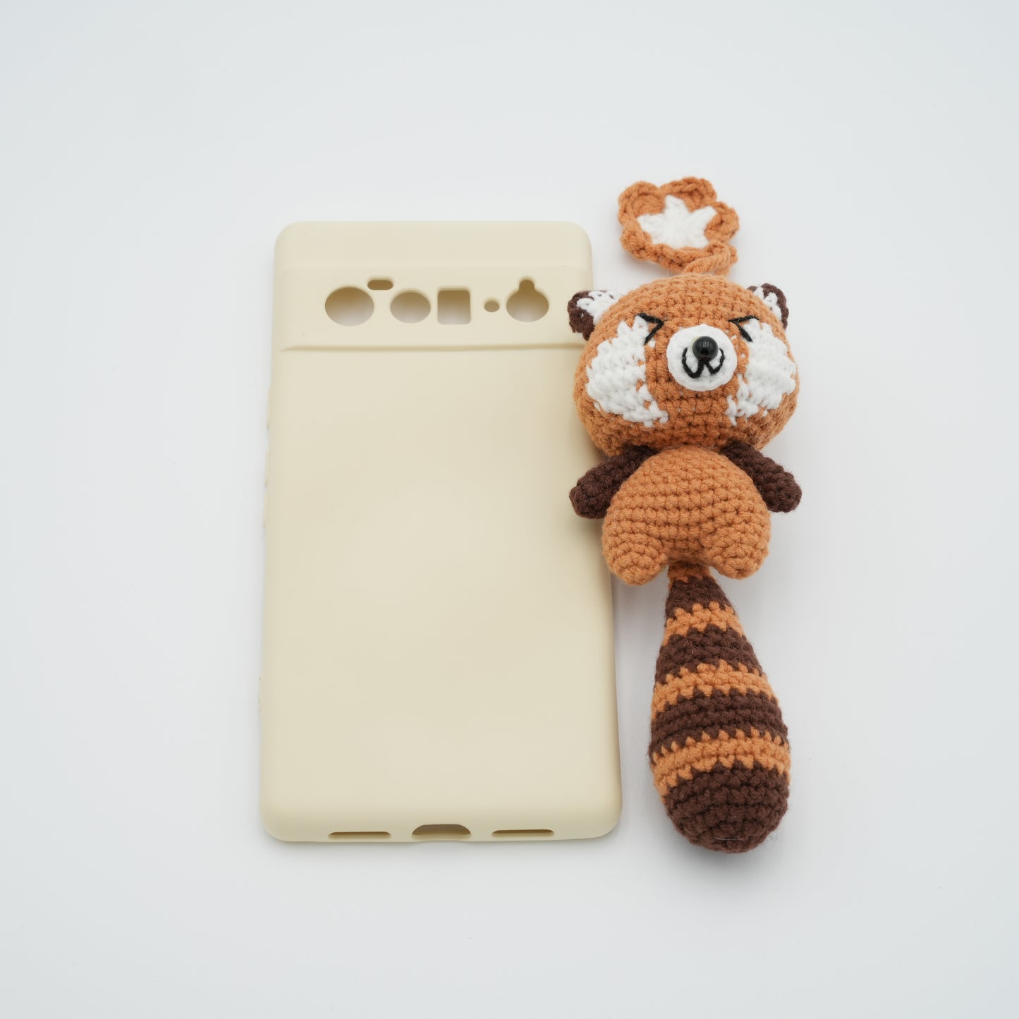 Handmade Crochet Red Panda with hanger, Hand-Knitted with Cotton Yarn