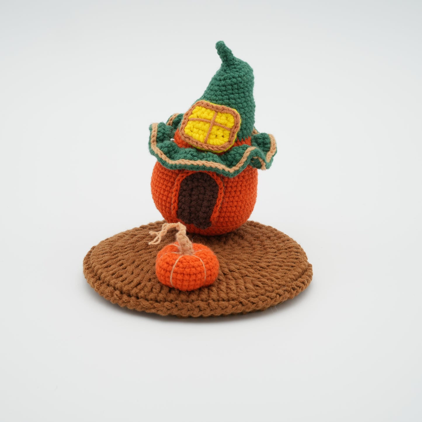 Handmade Crochet Phone Stand, Pumpkin House, 100% Hand-Knitted