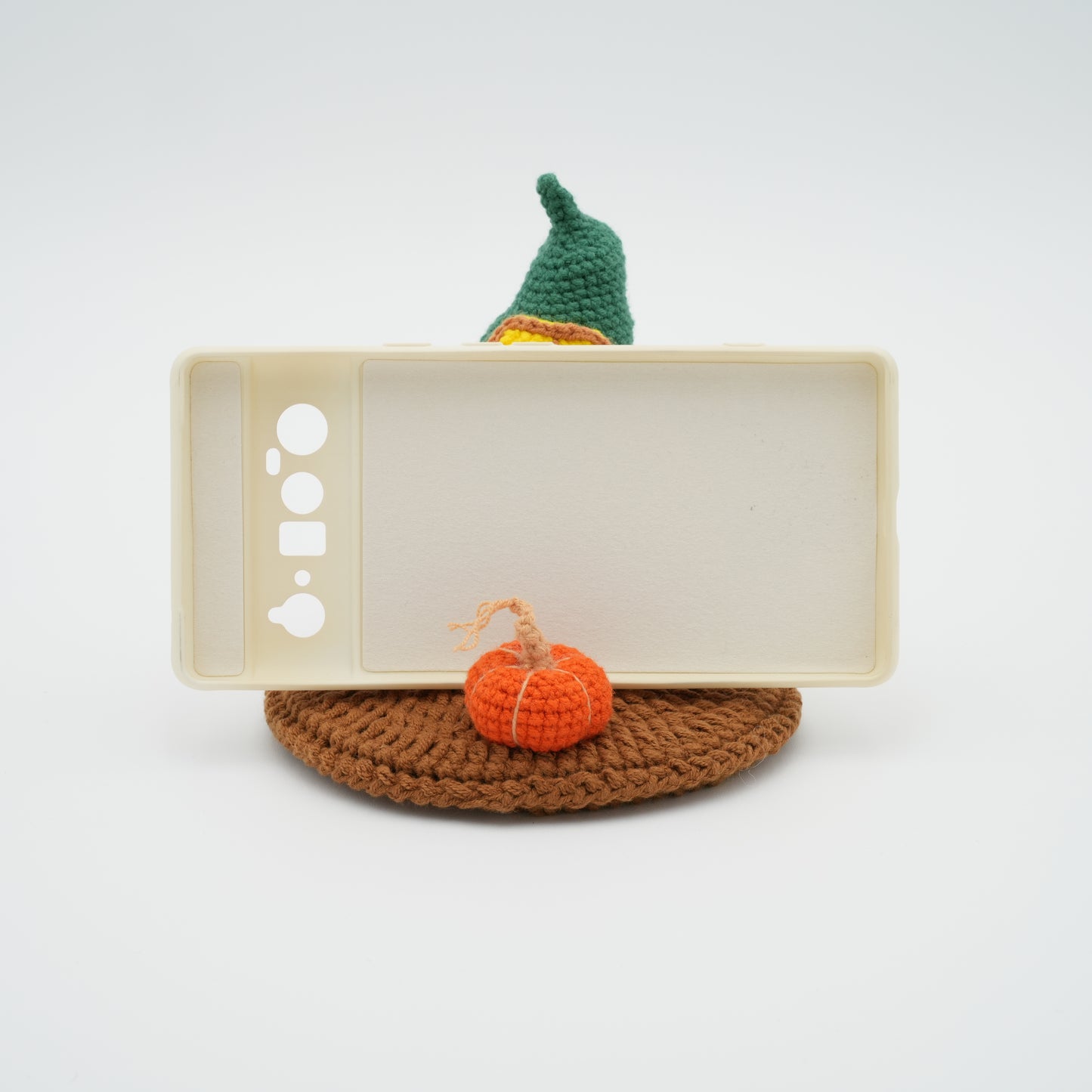 Handmade Crochet Phone Stand, Pumpkin House, 100% Hand-Knitted