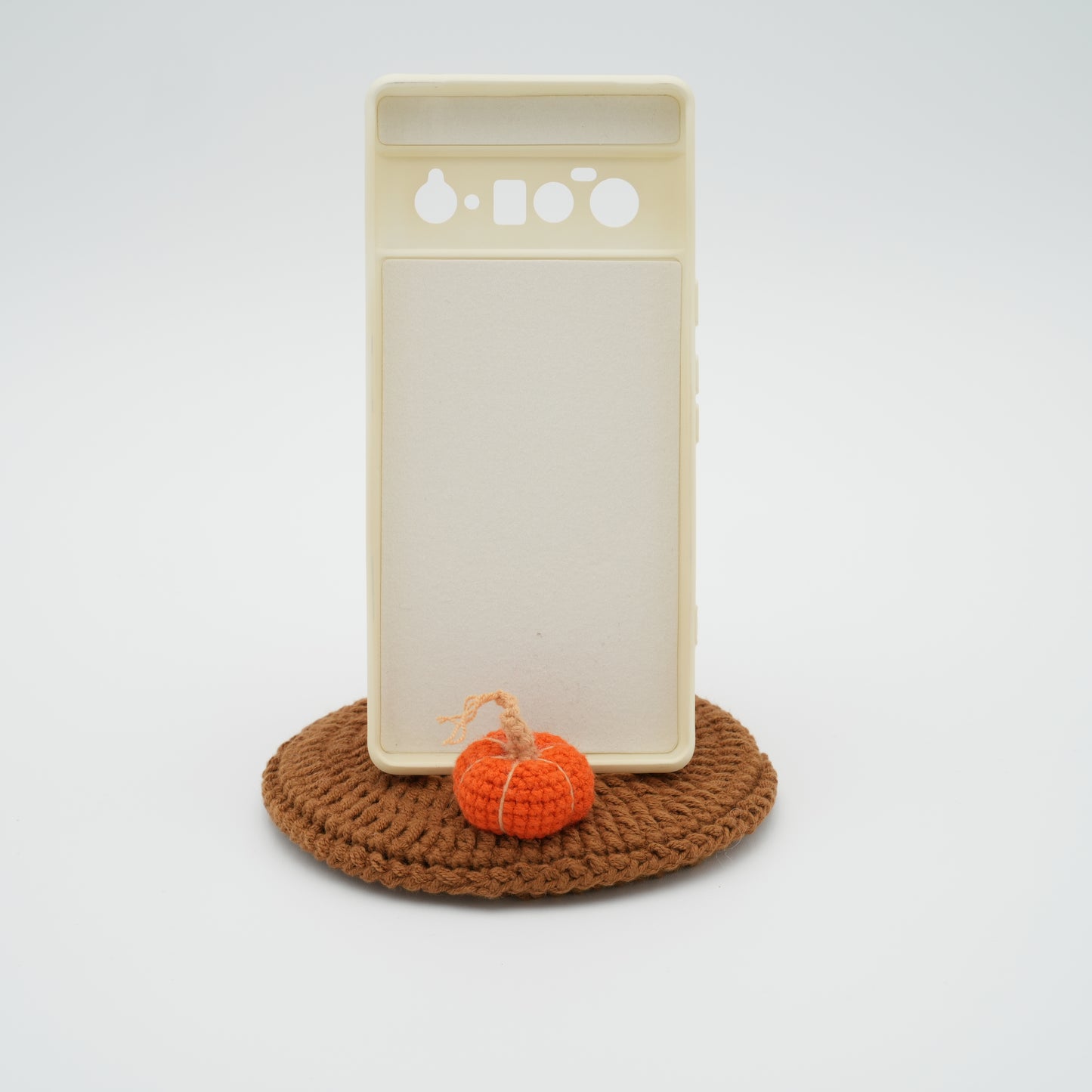 Handmade Crochet Phone Stand, Pumpkin House, 100% Hand-Knitted