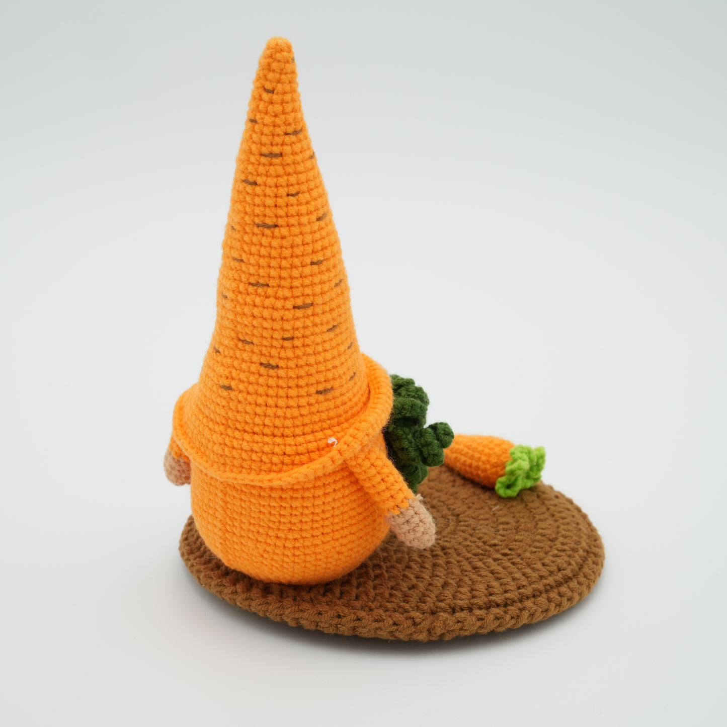 Handmade Crochet Phone Stand, Gnome with Carrot, 100% Hand-Knitted