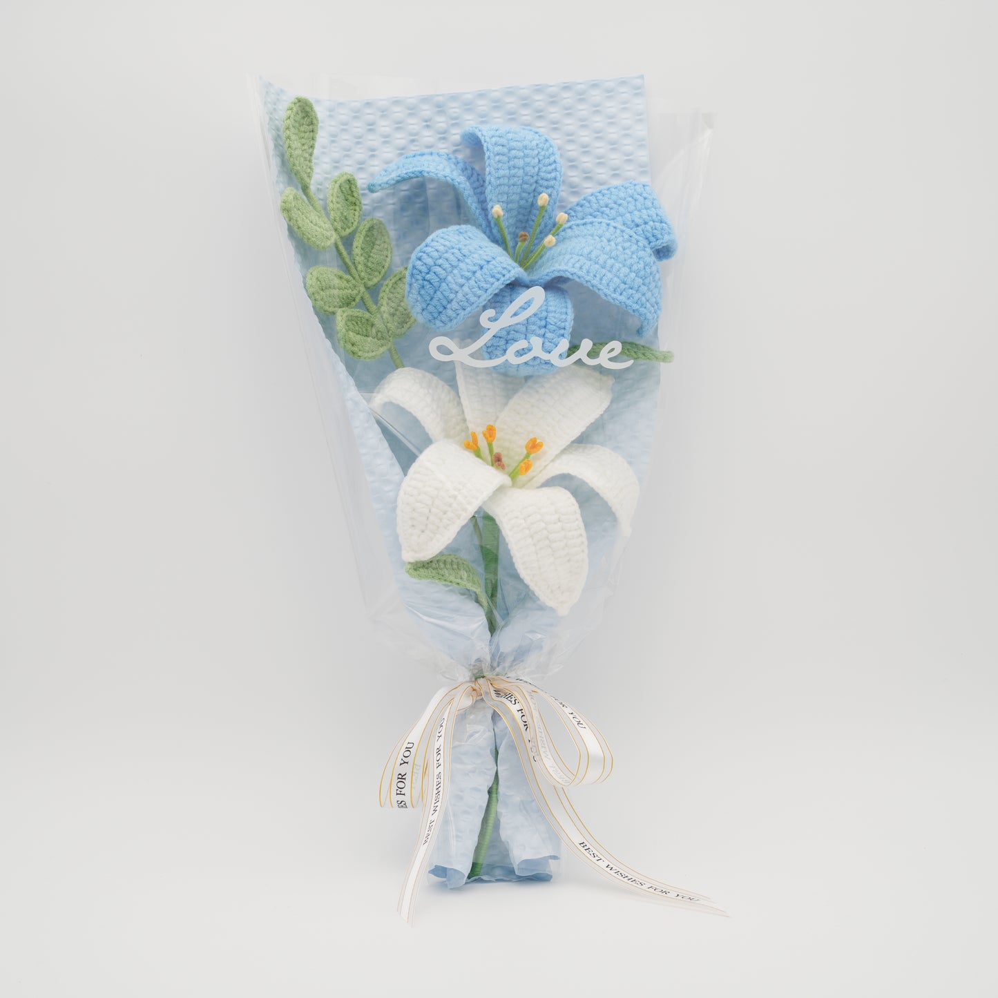 Crochet Flower Bouquet, 100% Handmade | Blue