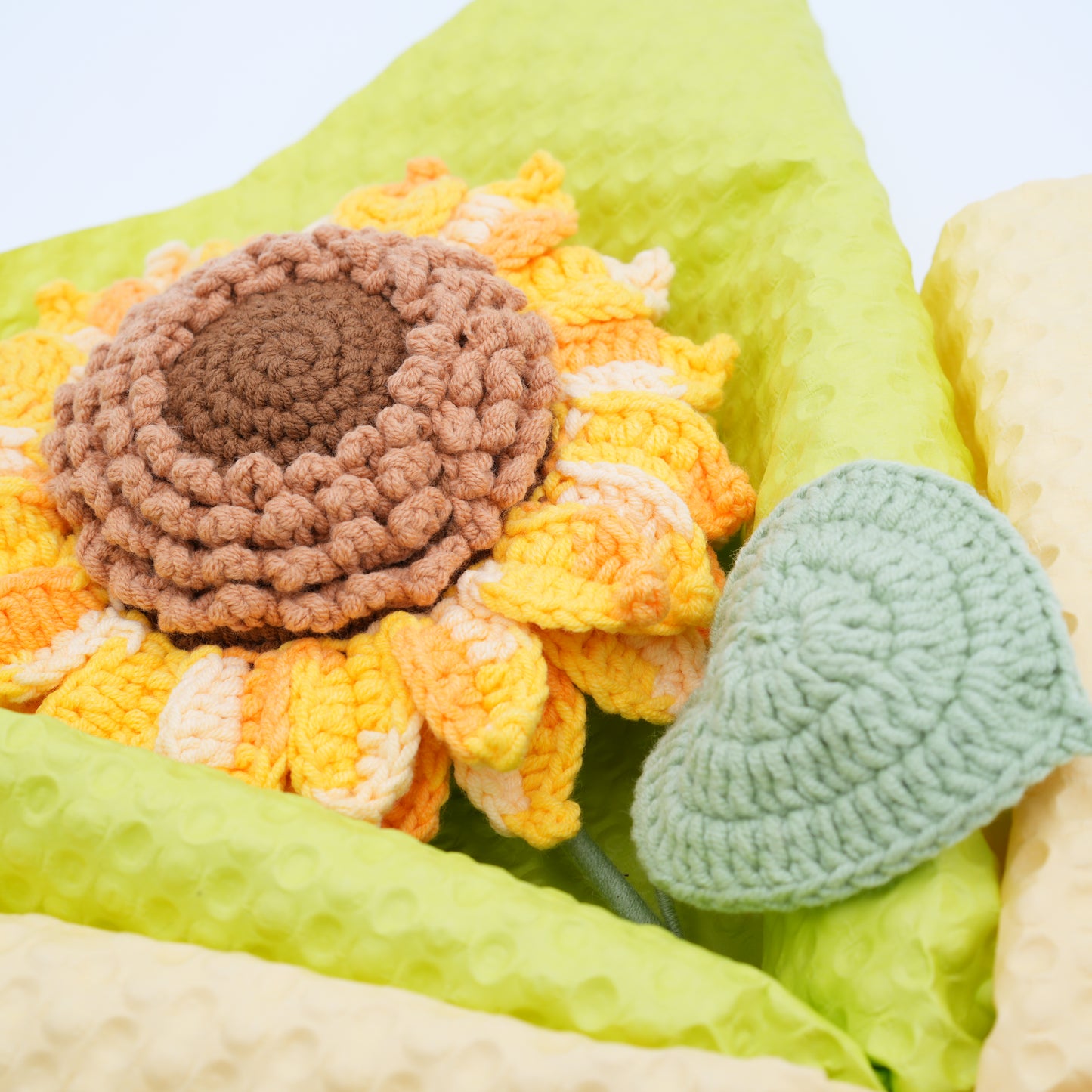 Crochet Flower Bouquet, 100% Handmade, Sunflowers (6.5″ Diameter, 2 Layers of Petals) x 1