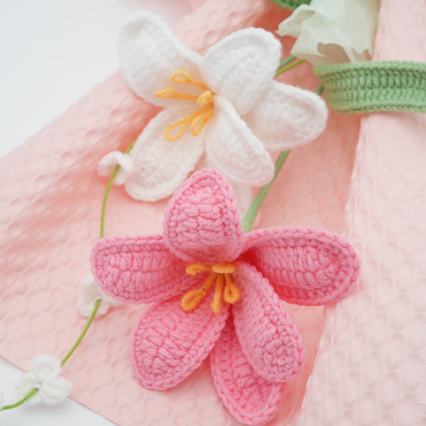 Crochet Flower Bouquet, 100% Handmade| Pink