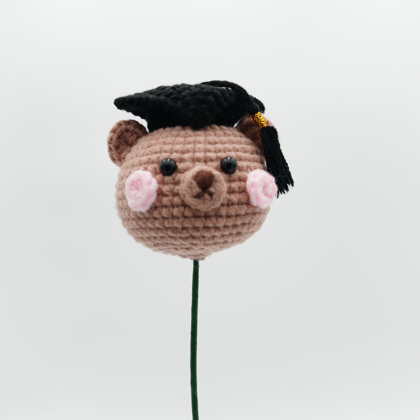 Handmade Crochet Character Heads with Stem