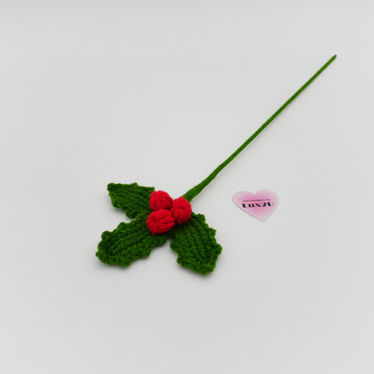 Crochet Flower, Red Bean, 100% Handmade, Hand-Knitted with 100% Cotton