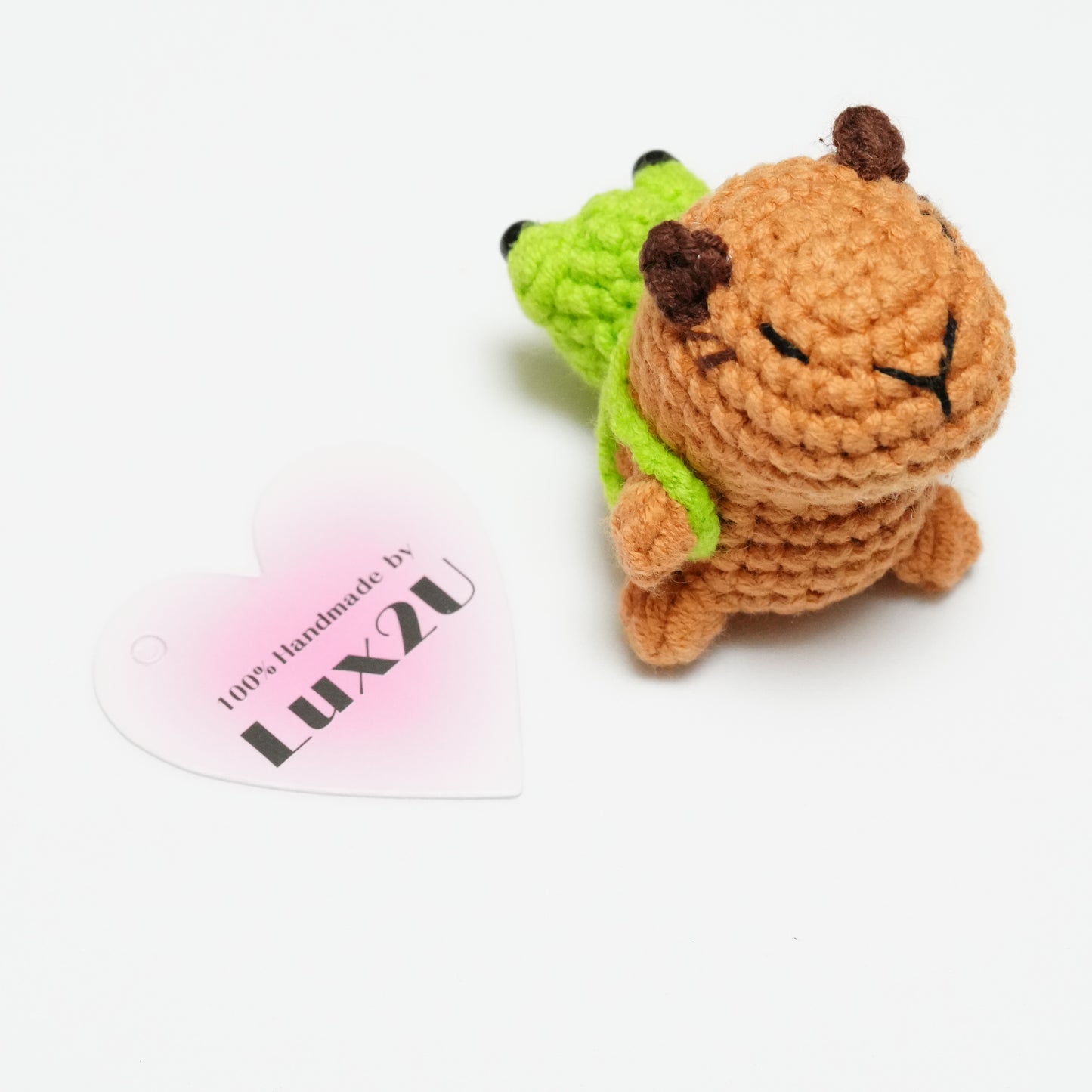 Handmade Crochet Mini Capybara with Backpack