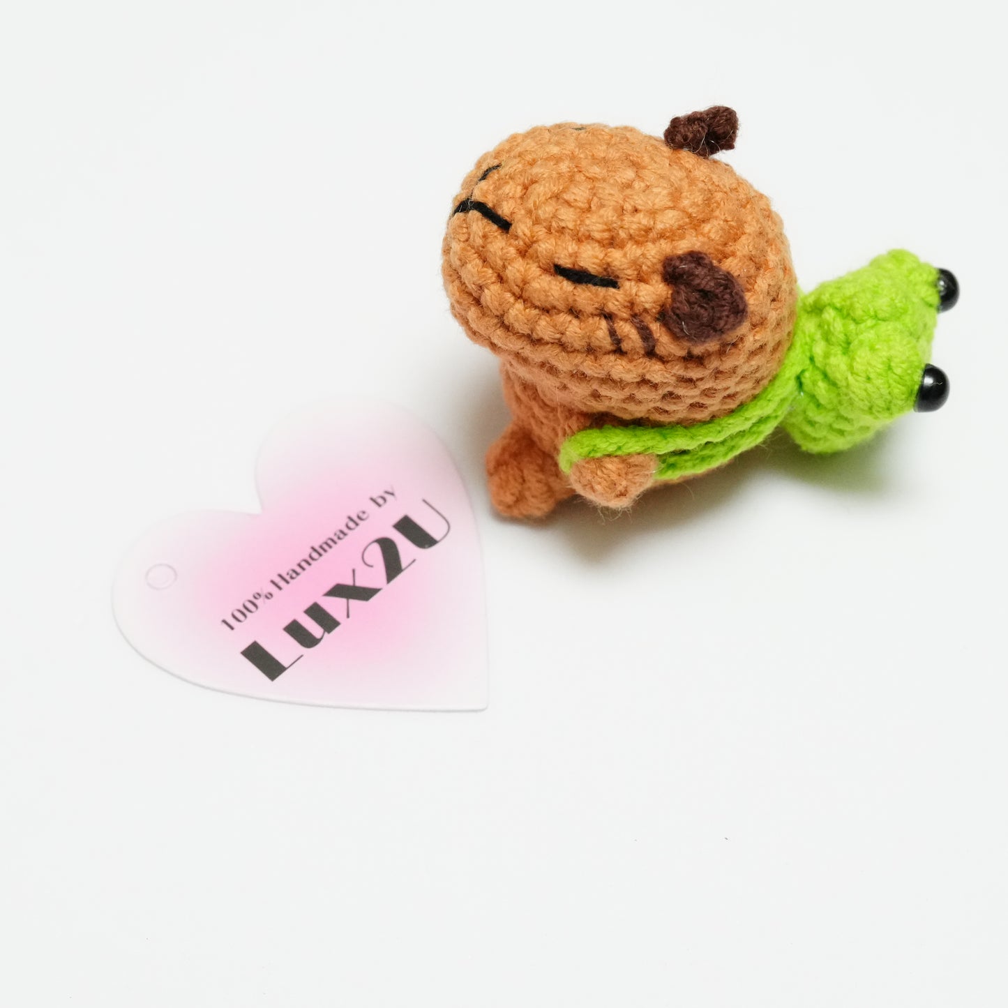 Handmade Crochet Mini Capybara with Backpack