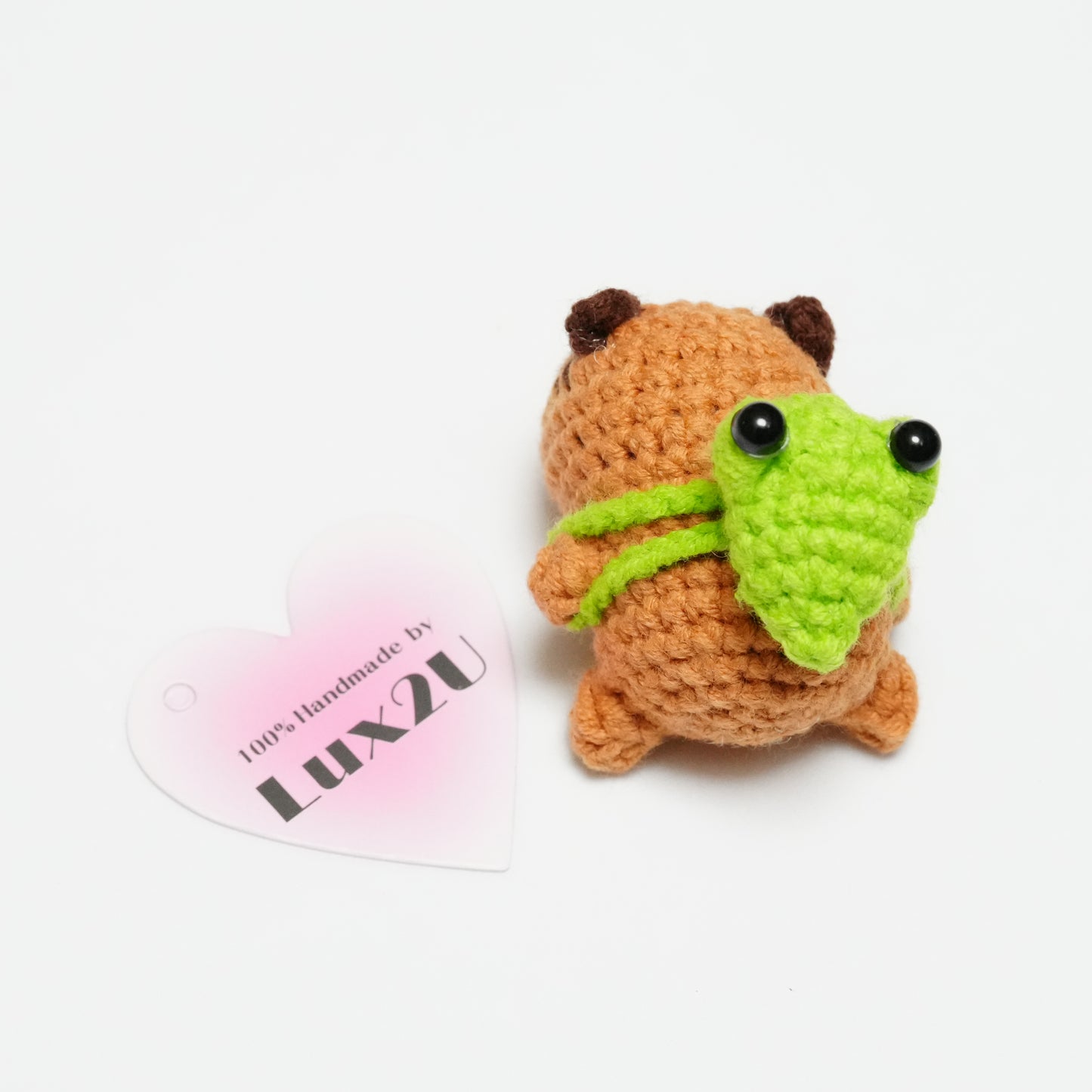 Handmade Crochet Mini Capybara with Backpack