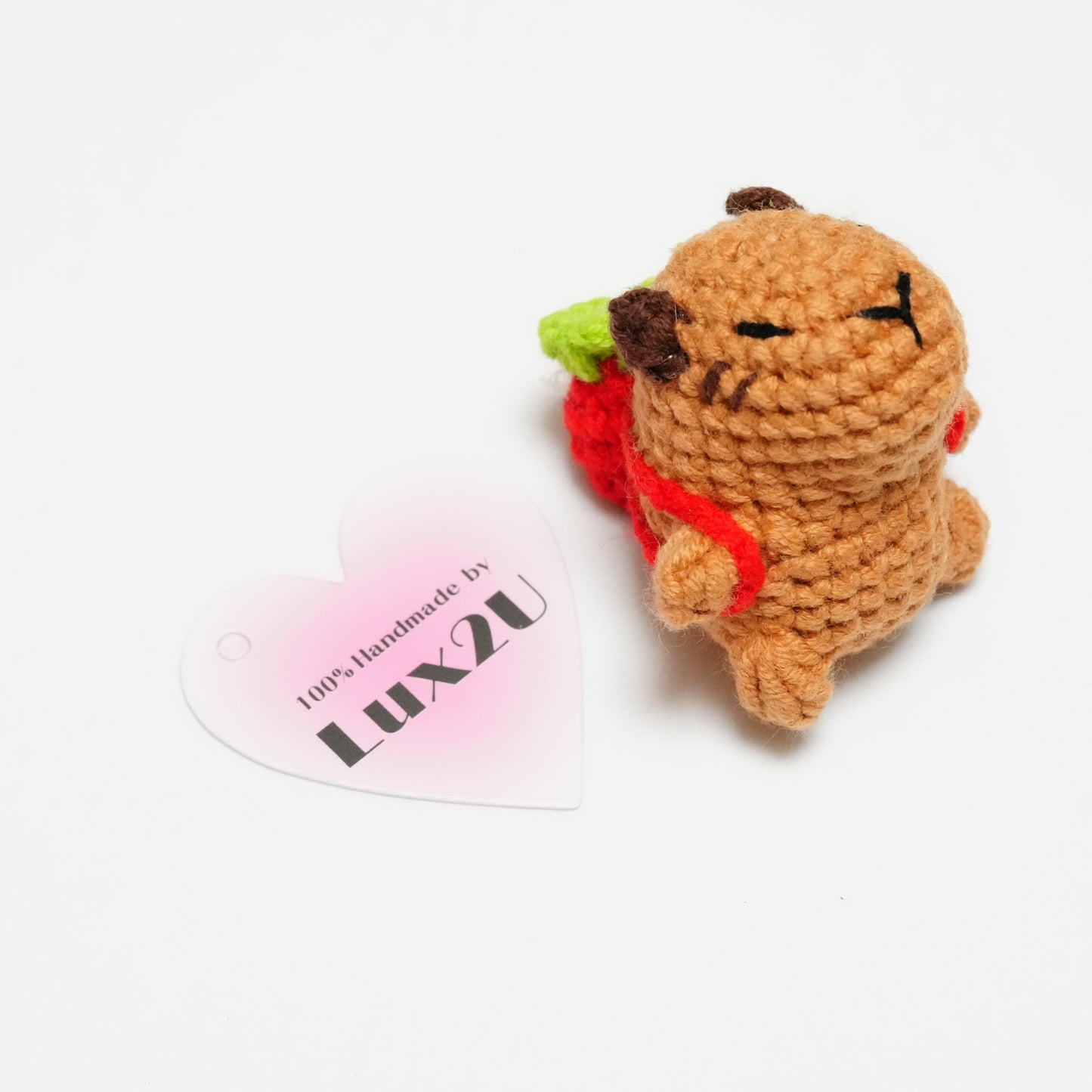 Handmade Crochet Mini Capybara with Backpack