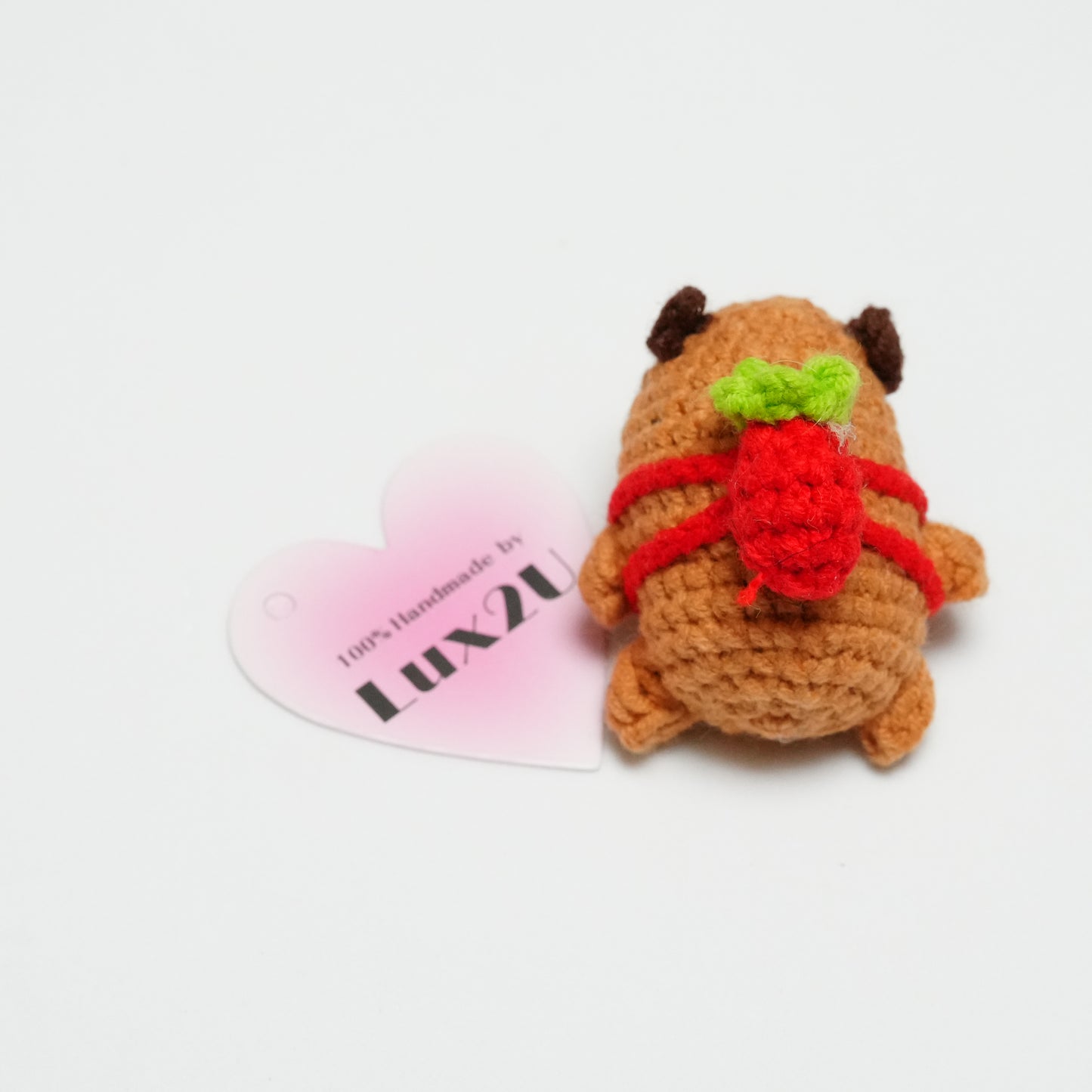 Handmade Crochet Mini Capybara with Backpack