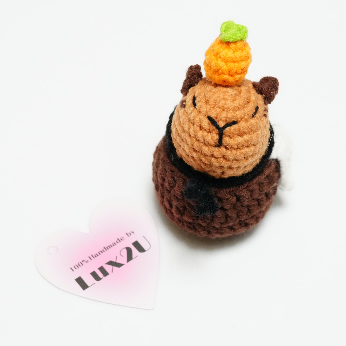 Handmade Crochet Mini Capybara with Backpack