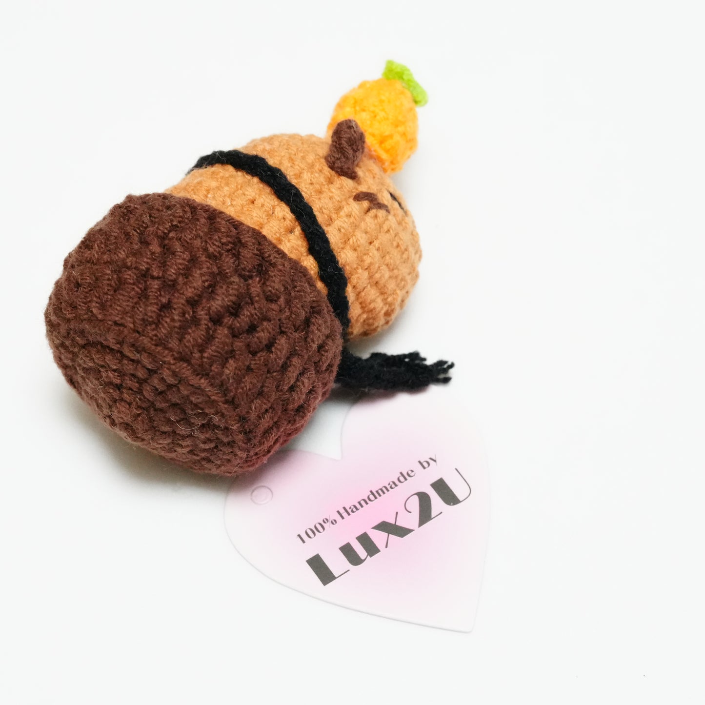 Handmade Crochet Mini Capybara with Backpack