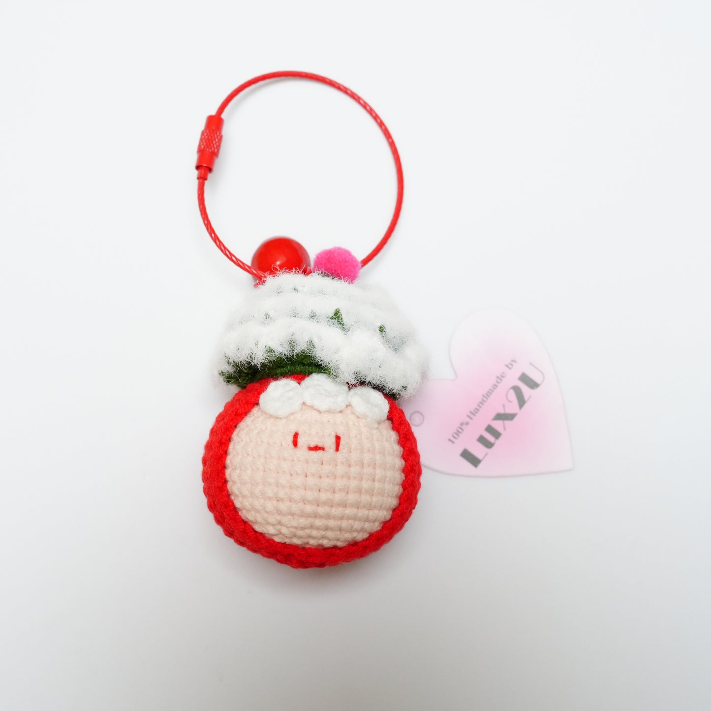 Handmade Crochet Christmas Girl Keychain