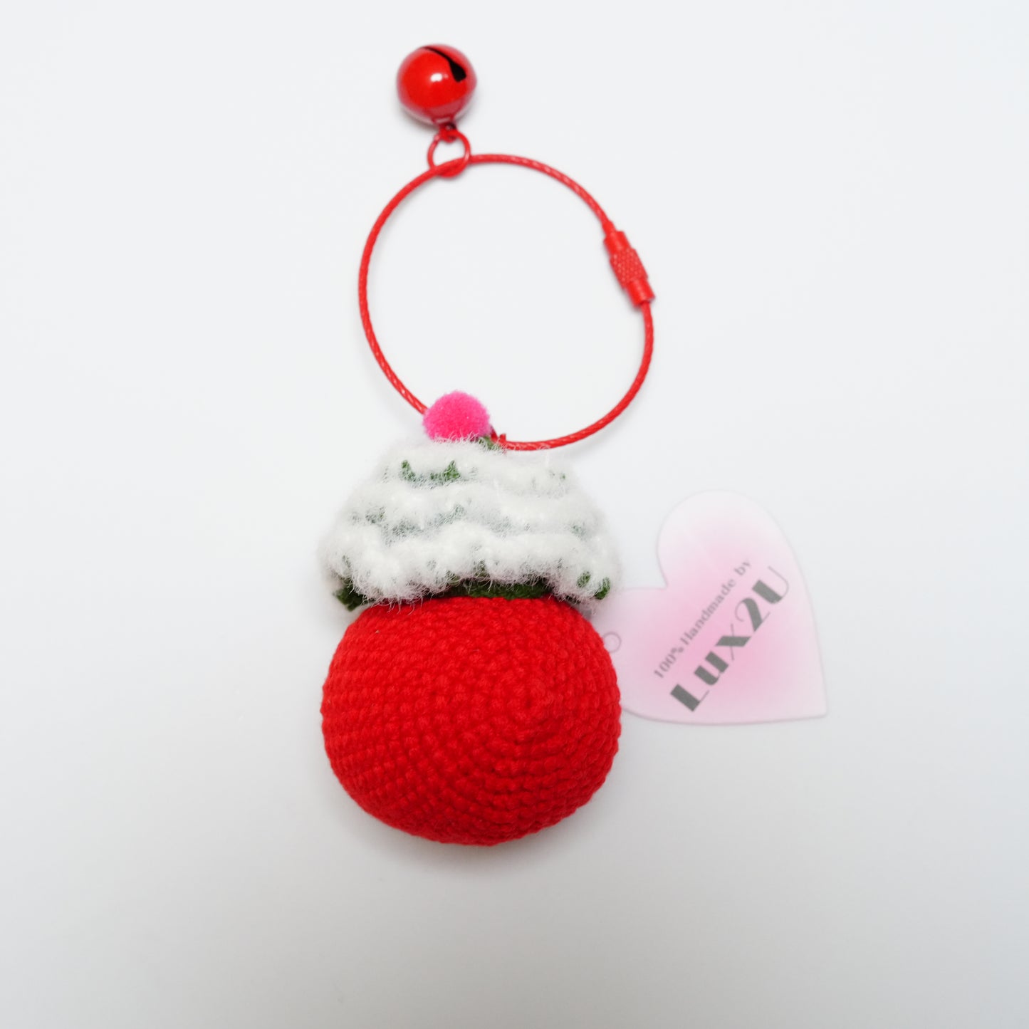 Handmade Crochet Christmas Girl Keychain