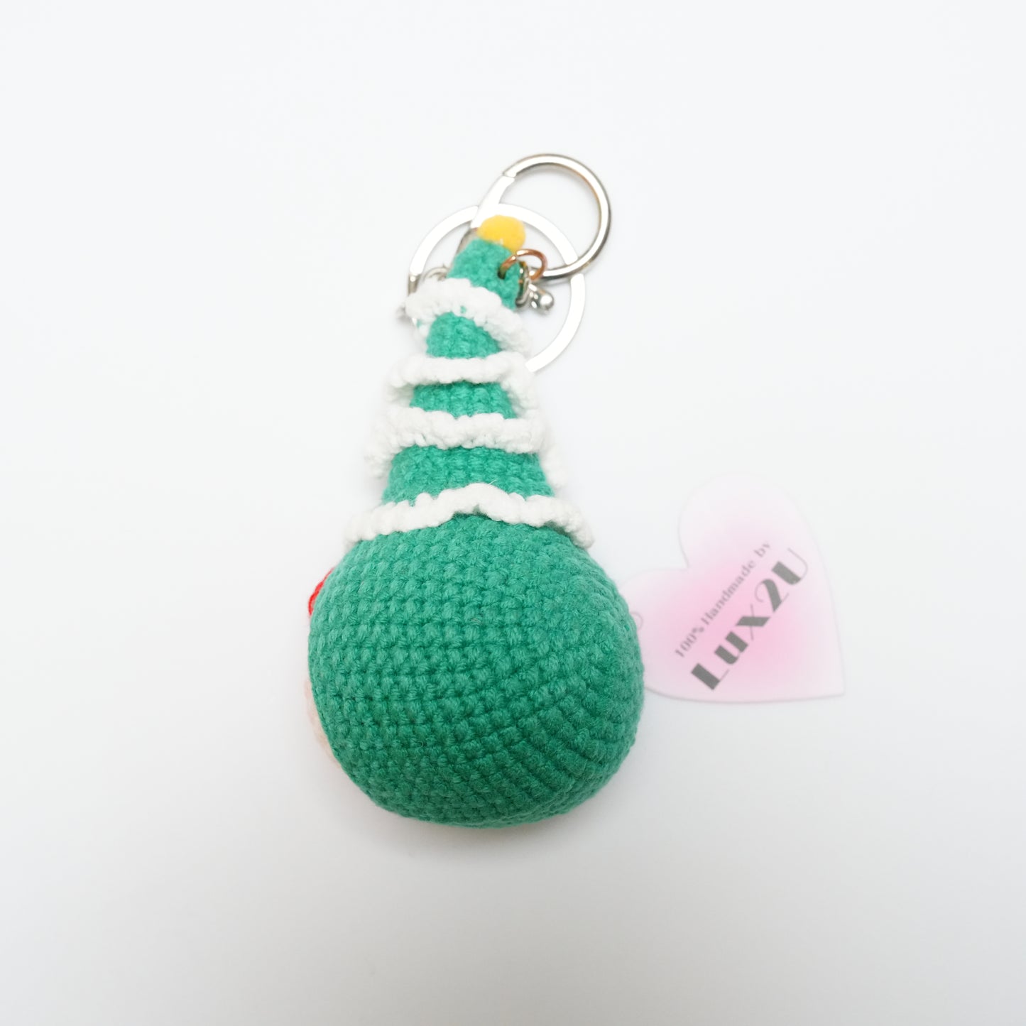 Handmade Crochet Christmas Girl Keychain