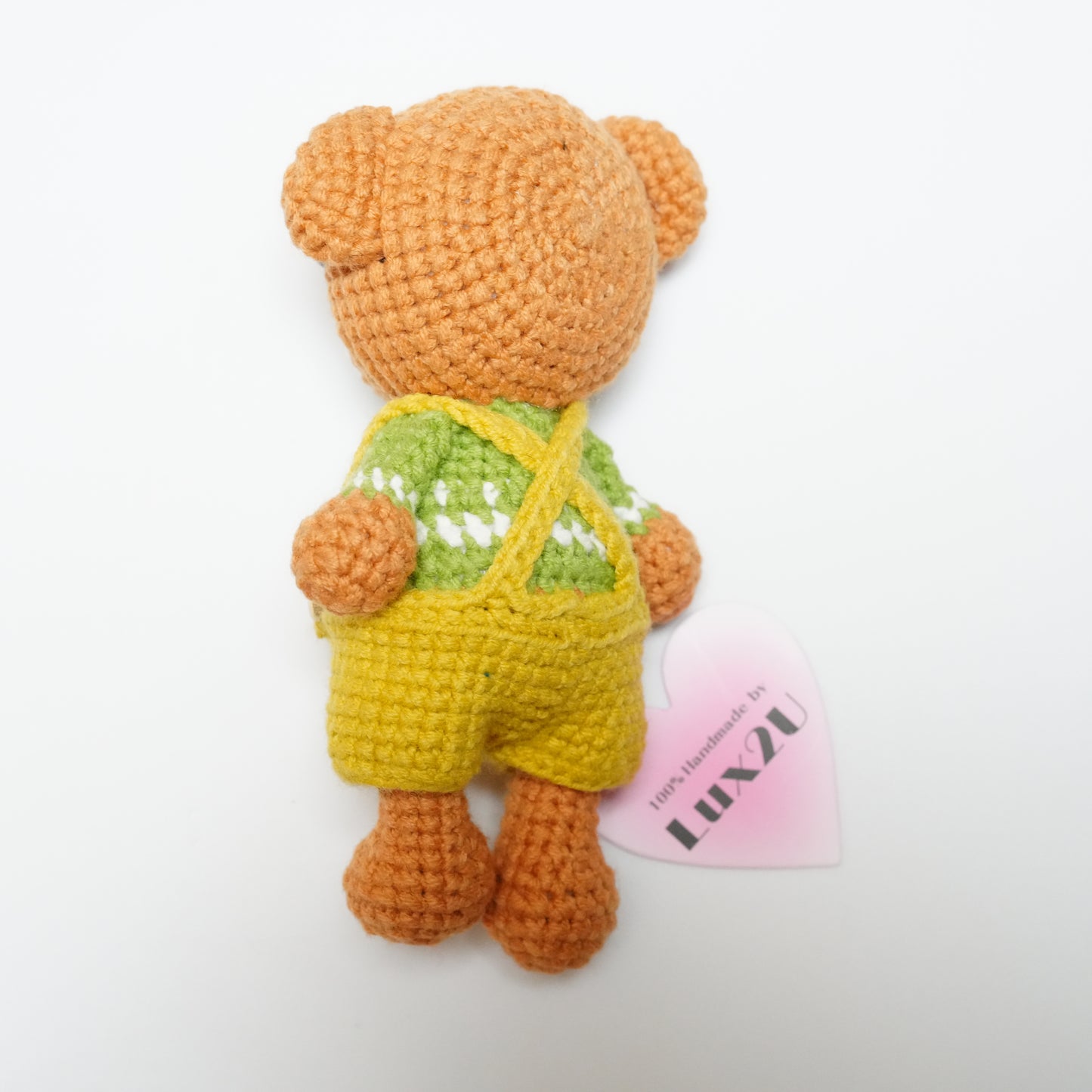 Handmade Crochet Bear in Overalls