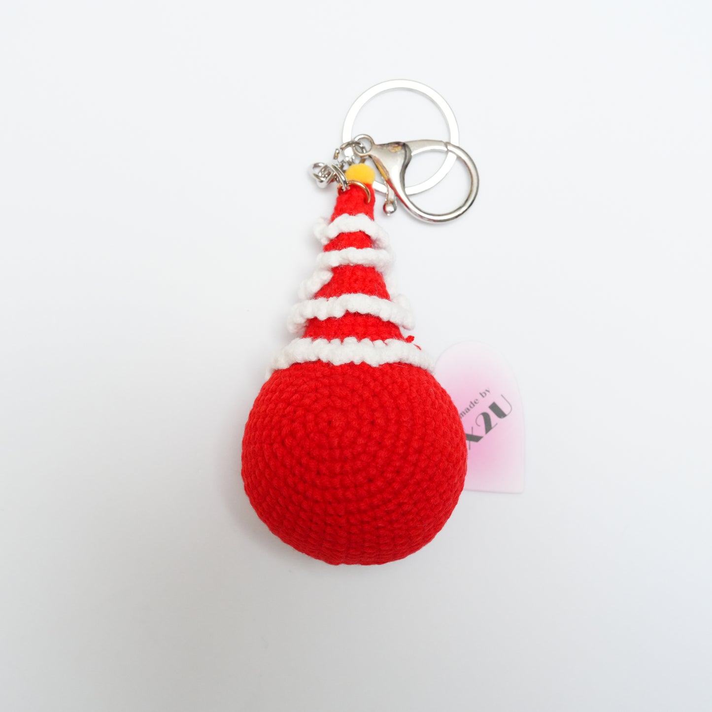 Handmade Crochet Christmas Girl Keychain