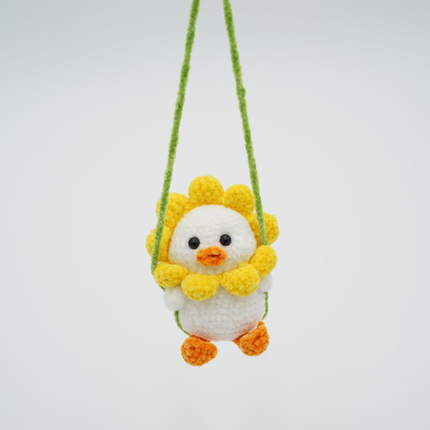 Handmade Crochet Swinging Duck, Hand-Knitted with Cotton Yarn