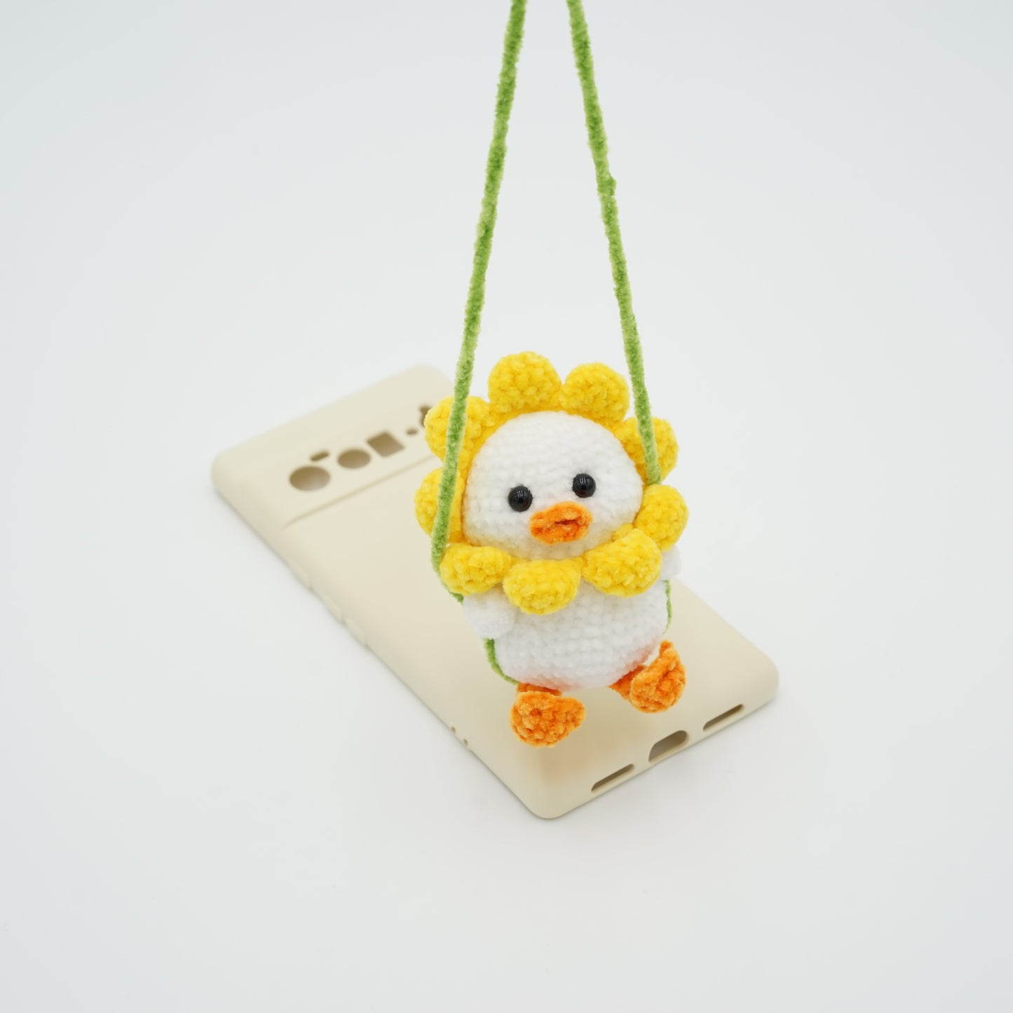 Handmade Crochet Swinging Duck, Hand-Knitted with Cotton Yarn