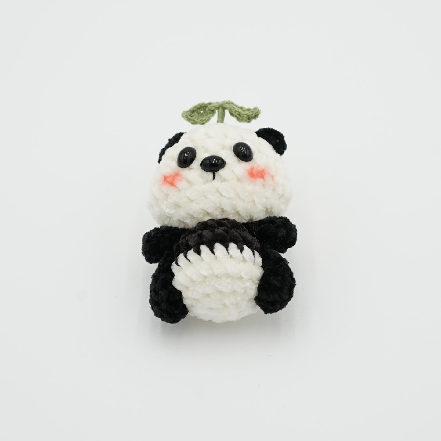 Handmade Crochet Panda with Haning Rope or Panda Pin, Hand-Knitted with Cotton Yarn