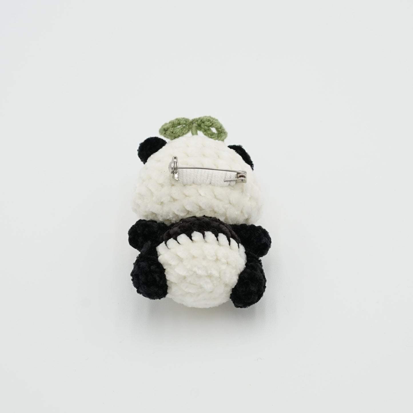 Handmade Crochet Panda with Haning Rope or Panda Pin, Hand-Knitted with Cotton Yarn