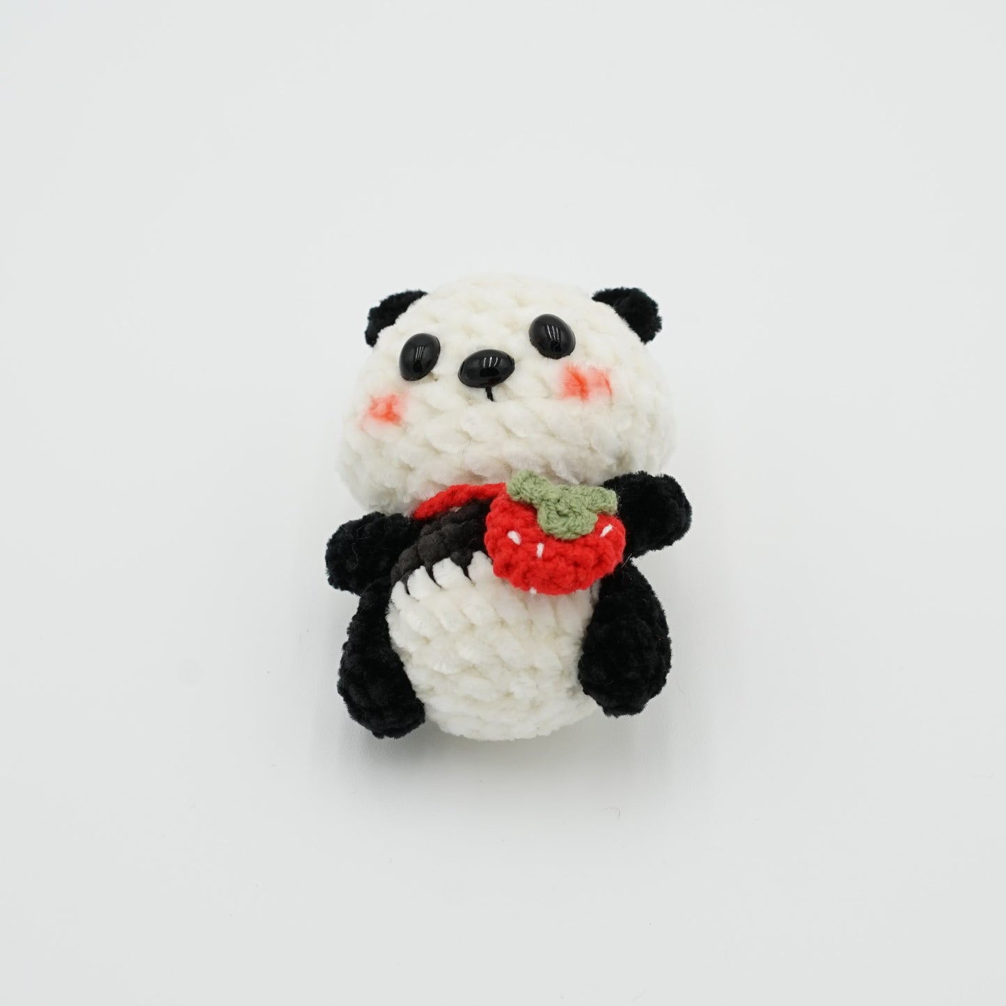 Handmade Crochet Panda with Haning Rope or Panda Pin, Hand-Knitted with Cotton Yarn