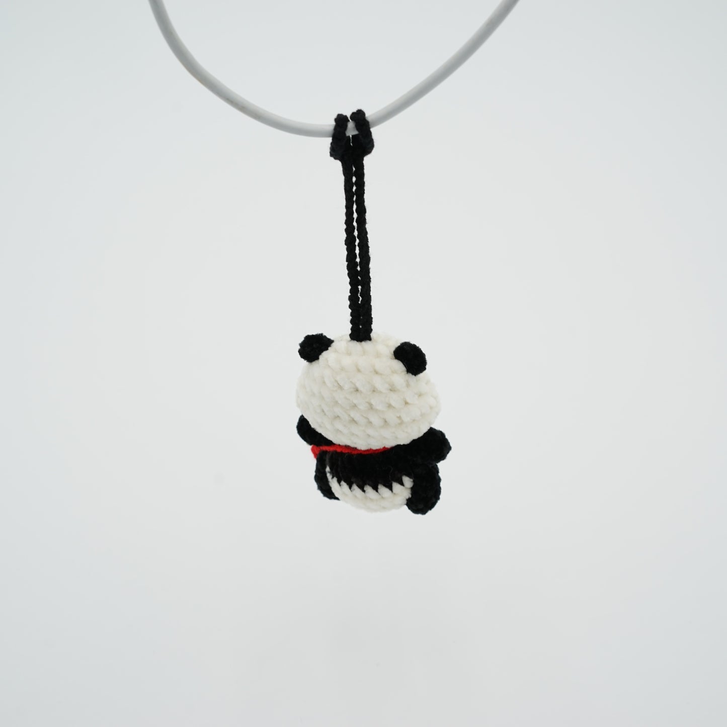 Handmade Crochet Panda with Haning Rope or Panda Pin, Hand-Knitted with Cotton Yarn