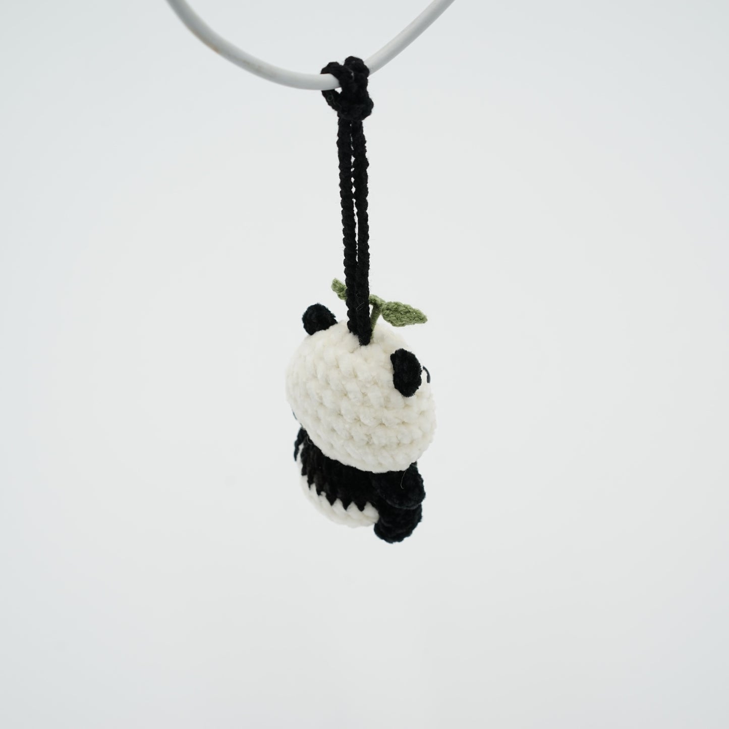 Handmade Crochet Panda with Haning Rope or Panda Pin, Hand-Knitted with Cotton Yarn