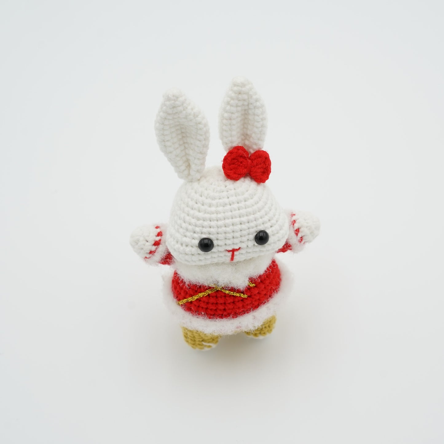 Handmade Crochet New Year Bunny, Hand-Knitted with Cotton Yarn