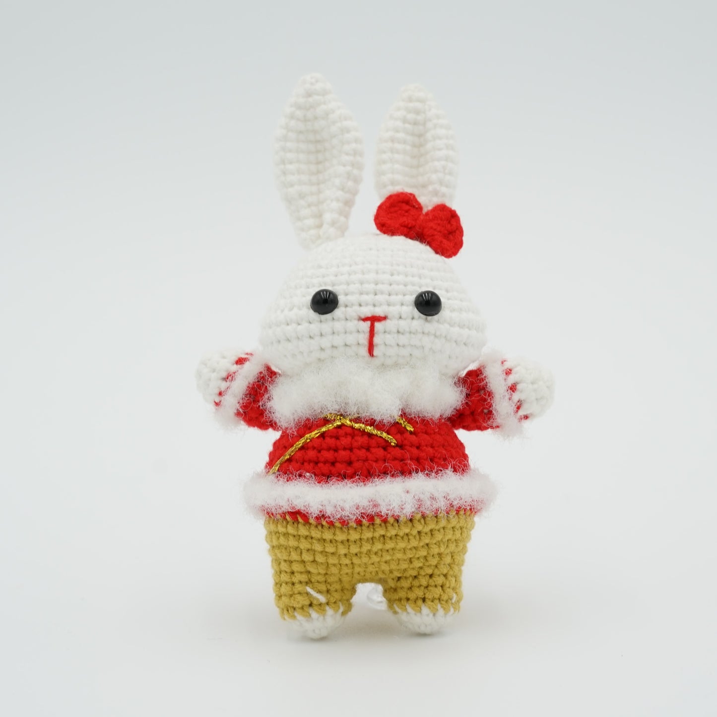 Handmade Crochet New Year Bunny, Hand-Knitted with Cotton Yarn