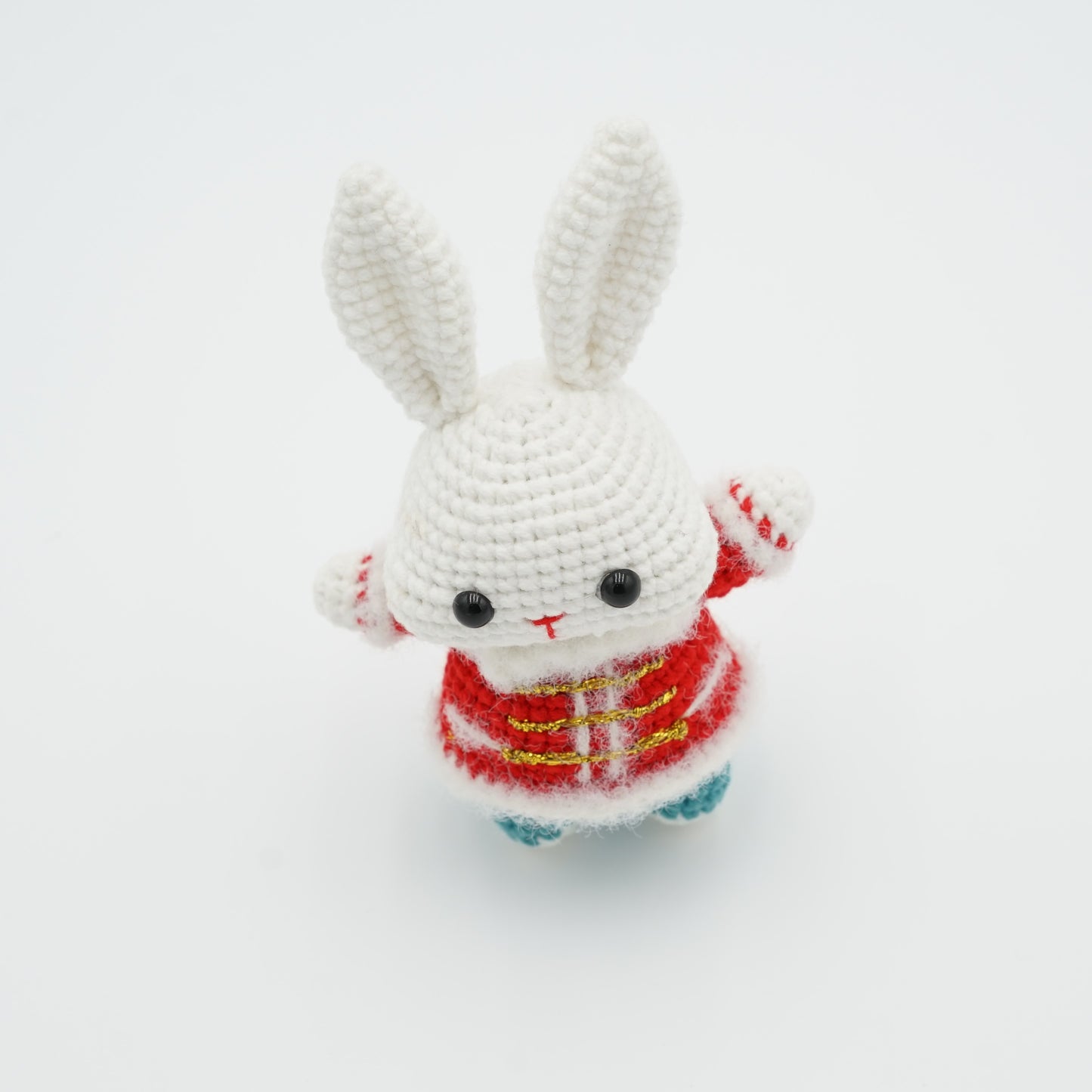 Handmade Crochet New Year Bunny, Hand-Knitted with Cotton Yarn